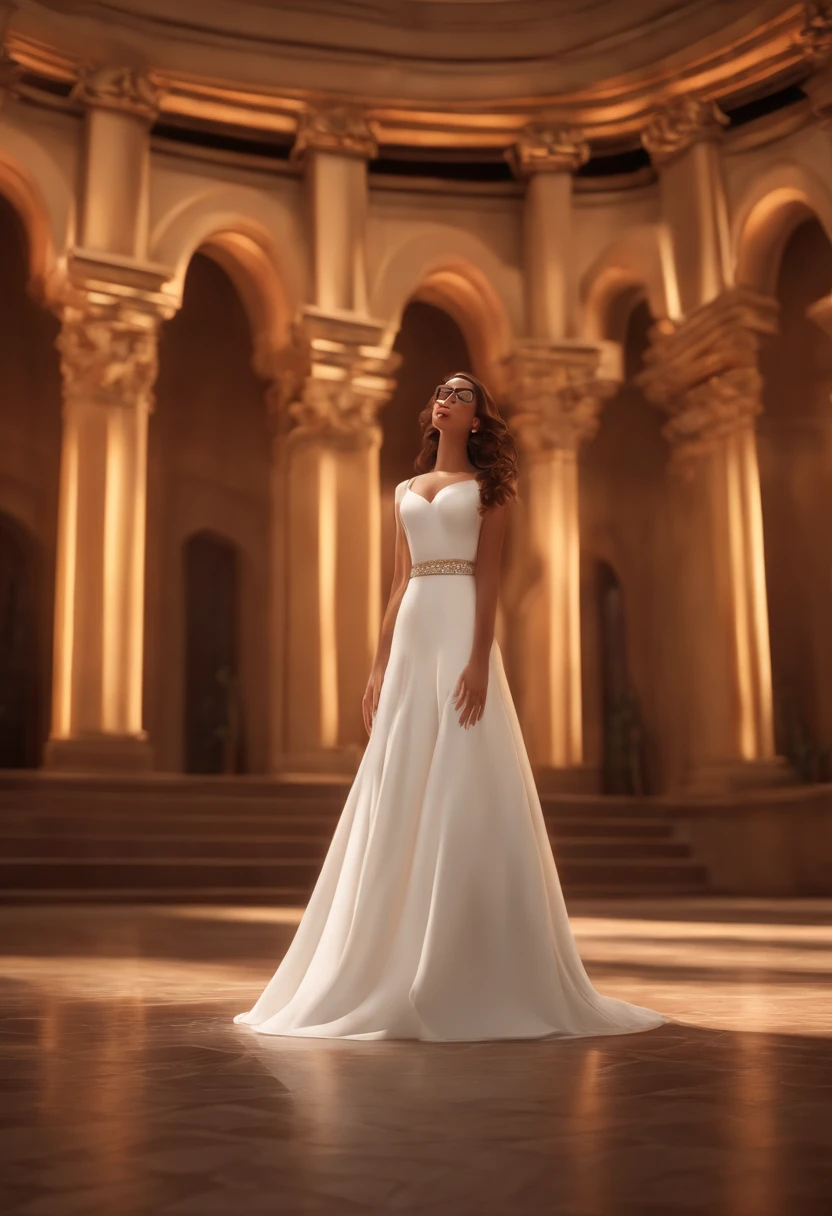 best quality, master part, Altas, 1girl, vestido de porcelana, ornamento de cabelo, colar, jewelries, beautiful face, sobre_corpo, Efeito Tyndall, fotorrealista, Dark Studio, Rim lighting, dual-tone lighting, (pele altamente detalhada:1.2), 8k UHD, DSLR, soft lighting, alta qualidade, Volumetric lighting, candid, fotografia, high resolution, 4k, 8k, Bokeh, medium breasts,