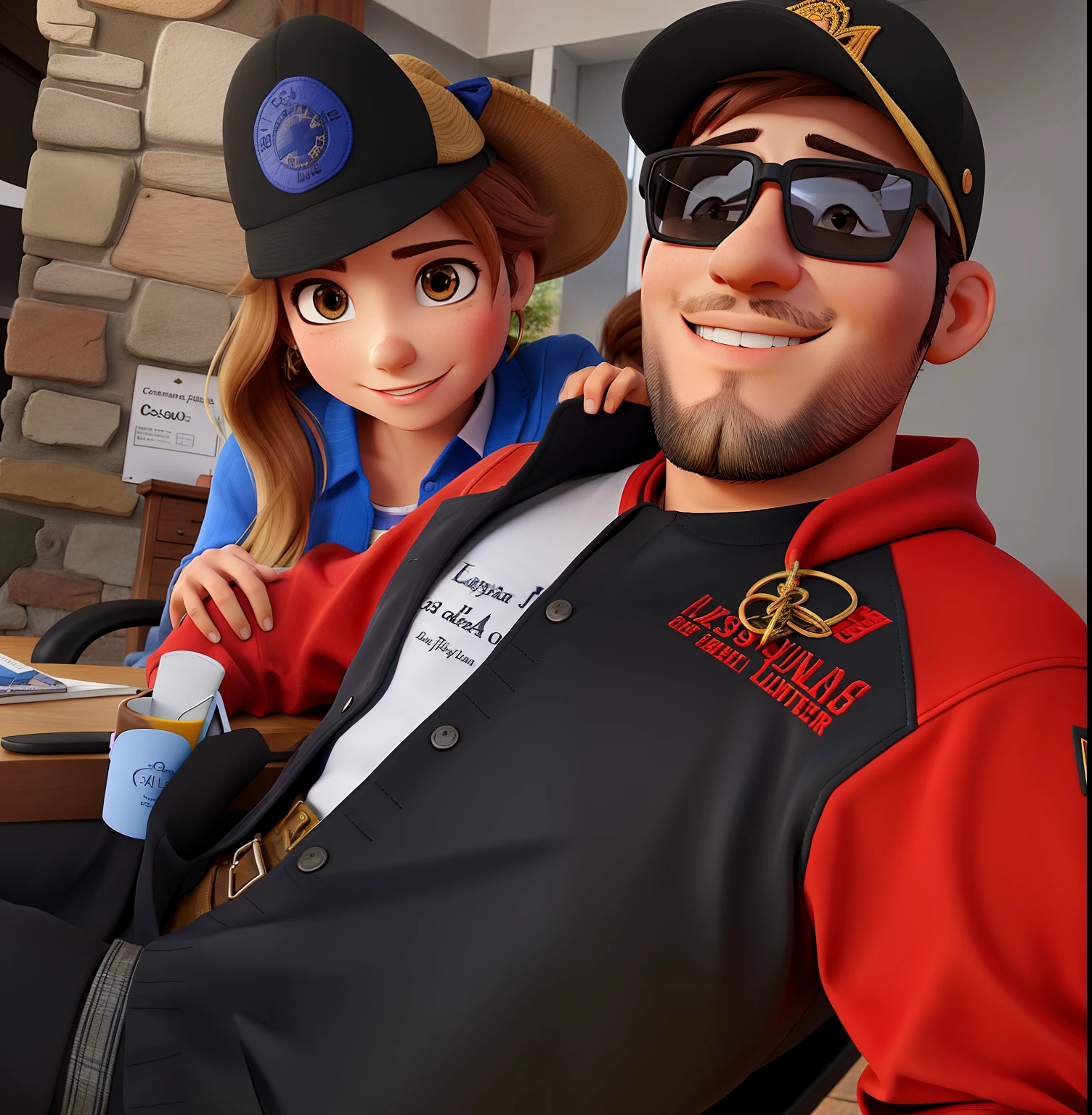 Casal juntos 3d