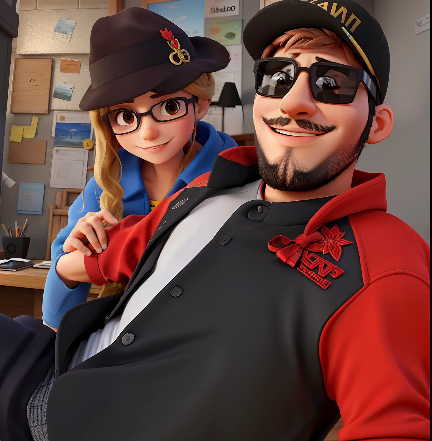 Casal  juntos 3d