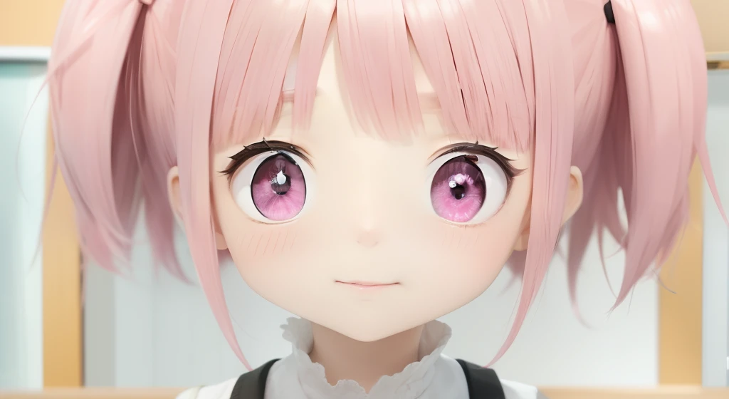 A pink-haired,Pink eyes,student clothes,Live action,a picture,4K