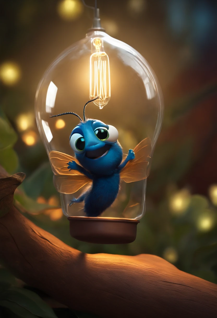 Create Fly Character with a Light Bulb in Tail Disney Pixar Style