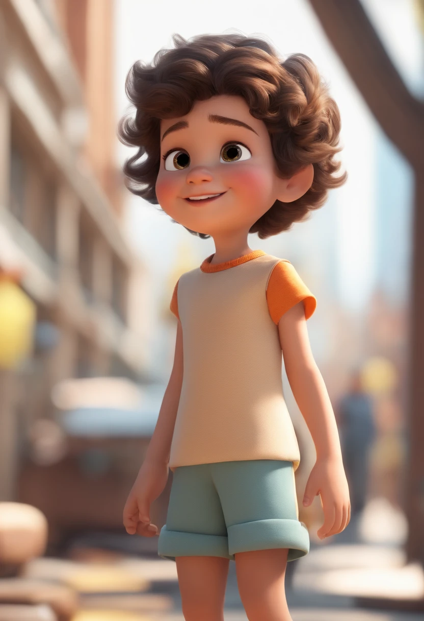 a happy cute standing short hair, vestindo uma fantasia espacial, , fundo branco, barnet, Tom, Estilo Pixar, ....3d, desenhos animados, rosto detalhado, asymmetrical 16k