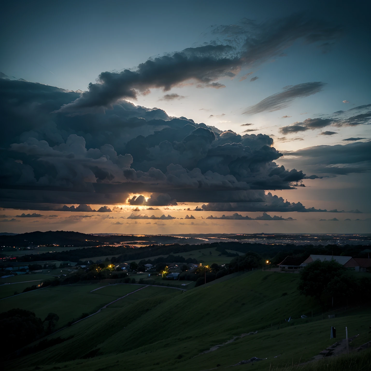 dark cloude,hilltop,Faraway view,Skysky