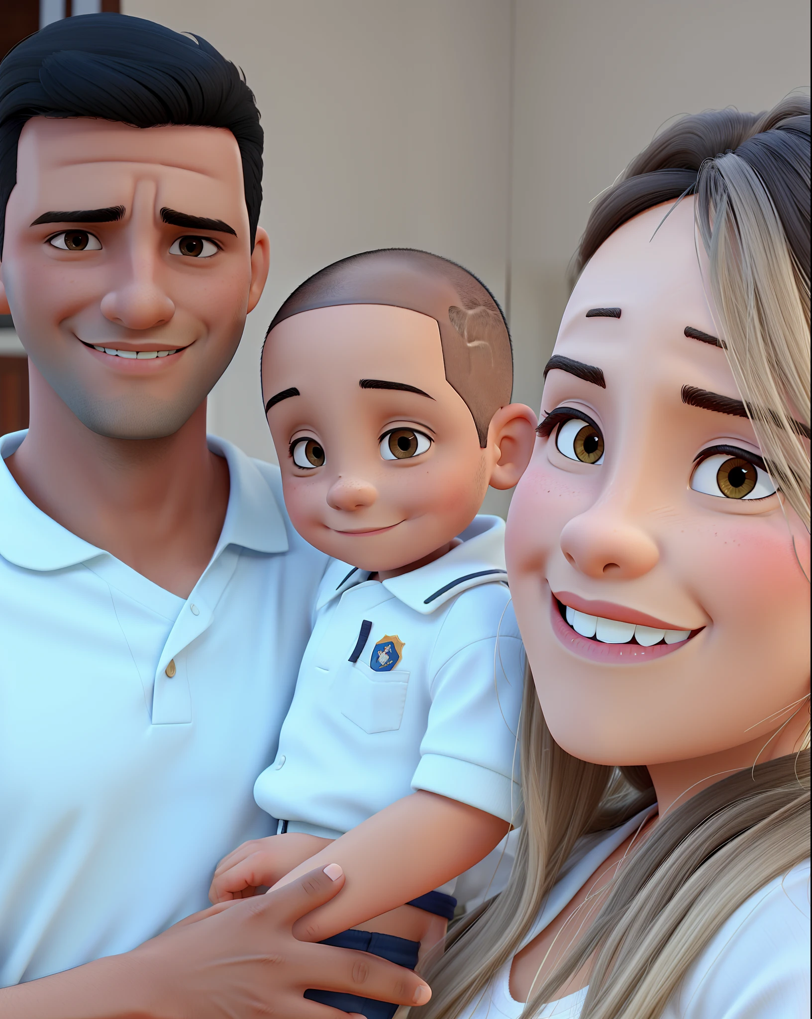 mami, Pai e filho careca
