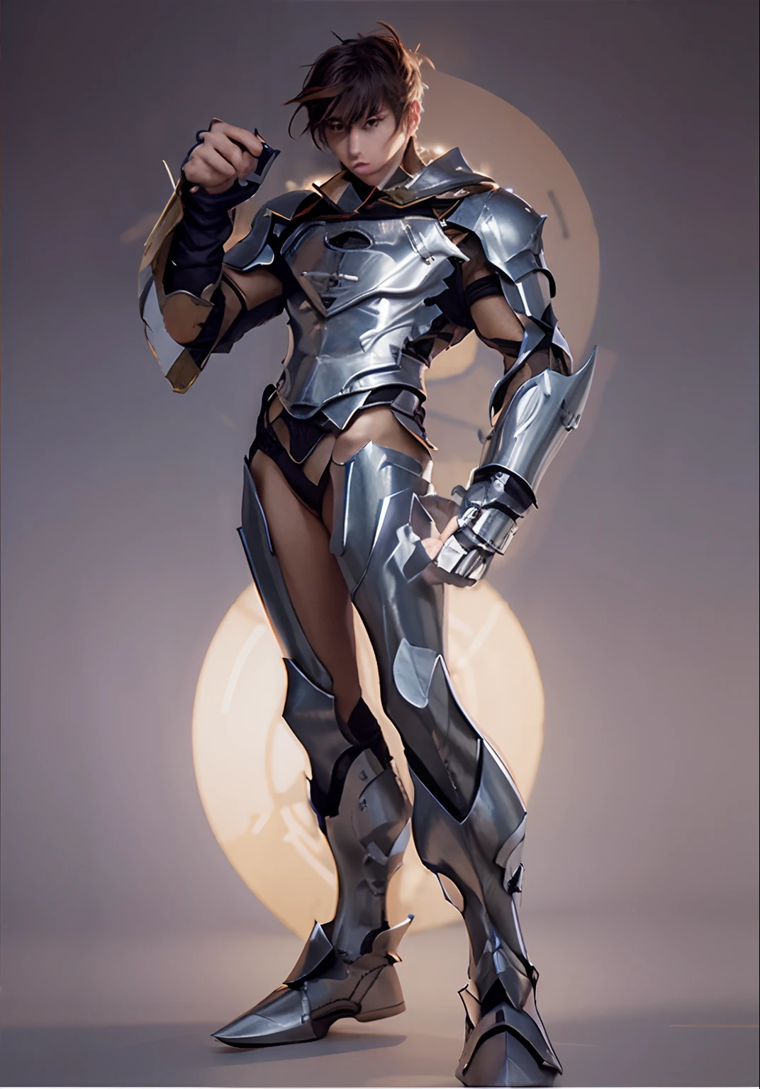 Put on a medieval armor anime version