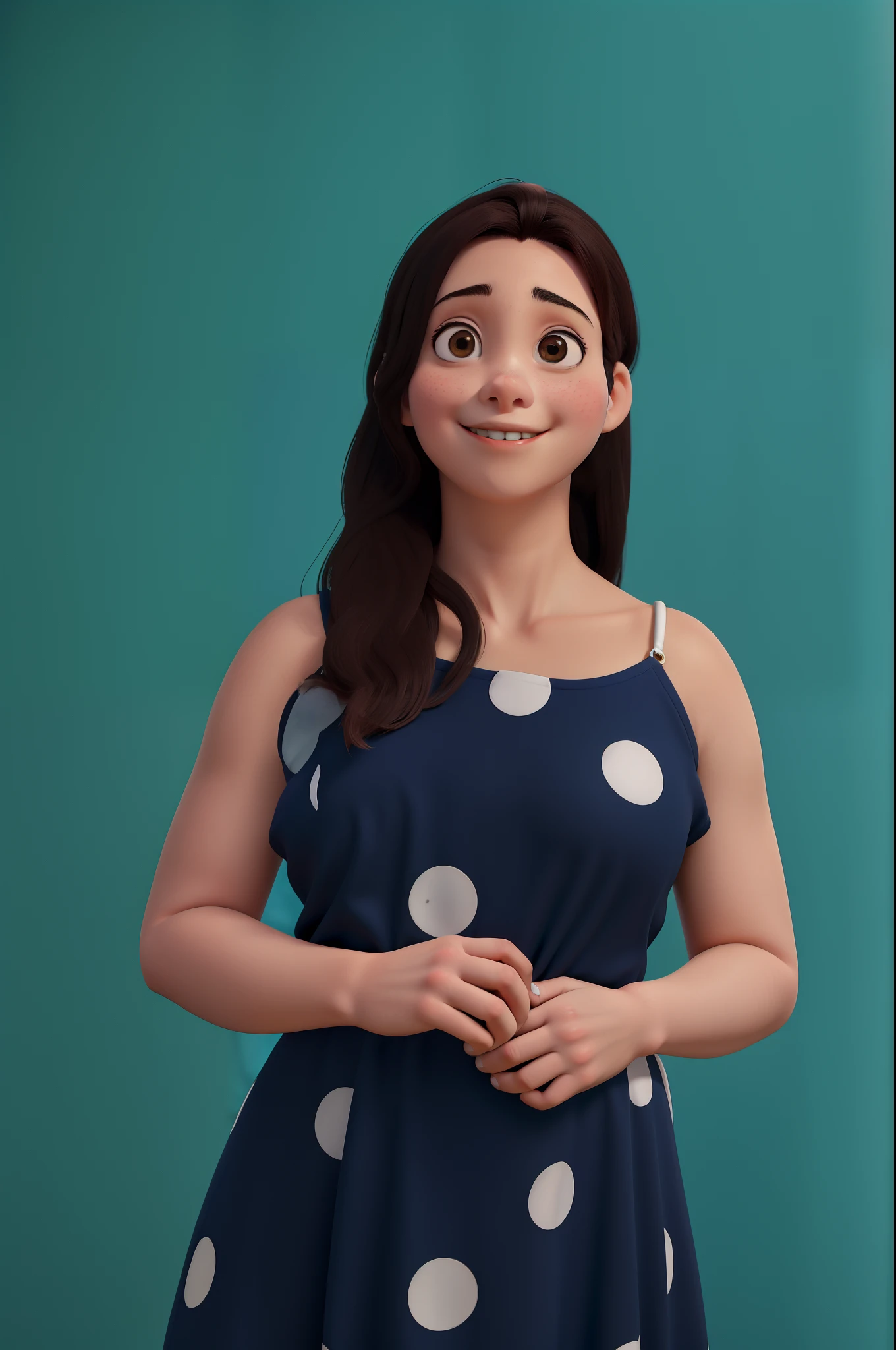Anime Girl uma mulher, psicologa de pele clara, usando jaleco, brincos, roupa por baixo do jaleco branca com calca beje de 38 anos, simpatica, olhos castanhos, rostos bonito, simbolo de psicologia no jaleco com o nome Dr. Janaína Fonseca. Cabelo castanho com mechas grande.