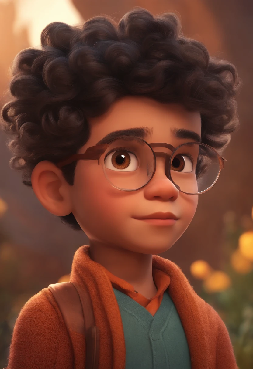 Image of a boy for a story in a YouTube video in Pixar format, He's the  allabester, He's the class leader, He's outgoing, Playful and gets up for a lot of things, cabelo curto