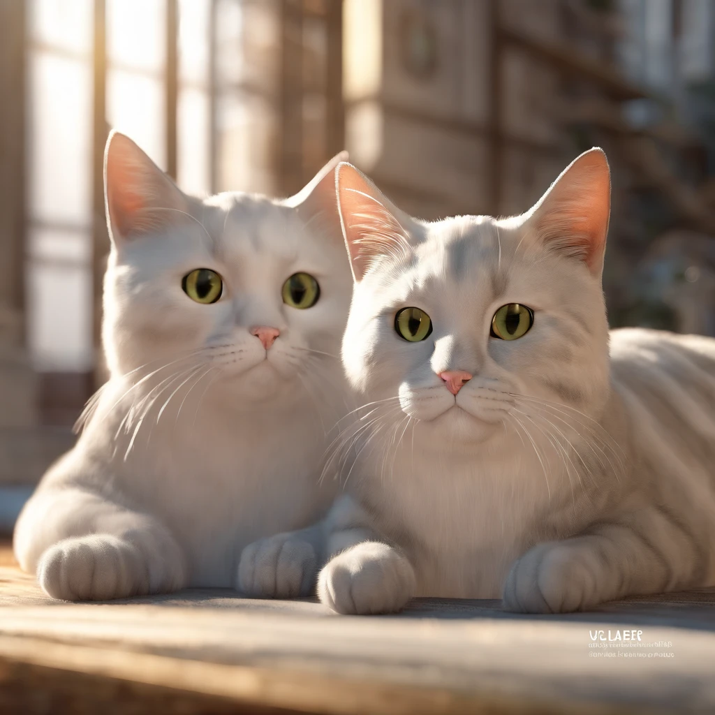 Tres gatos branco e preto