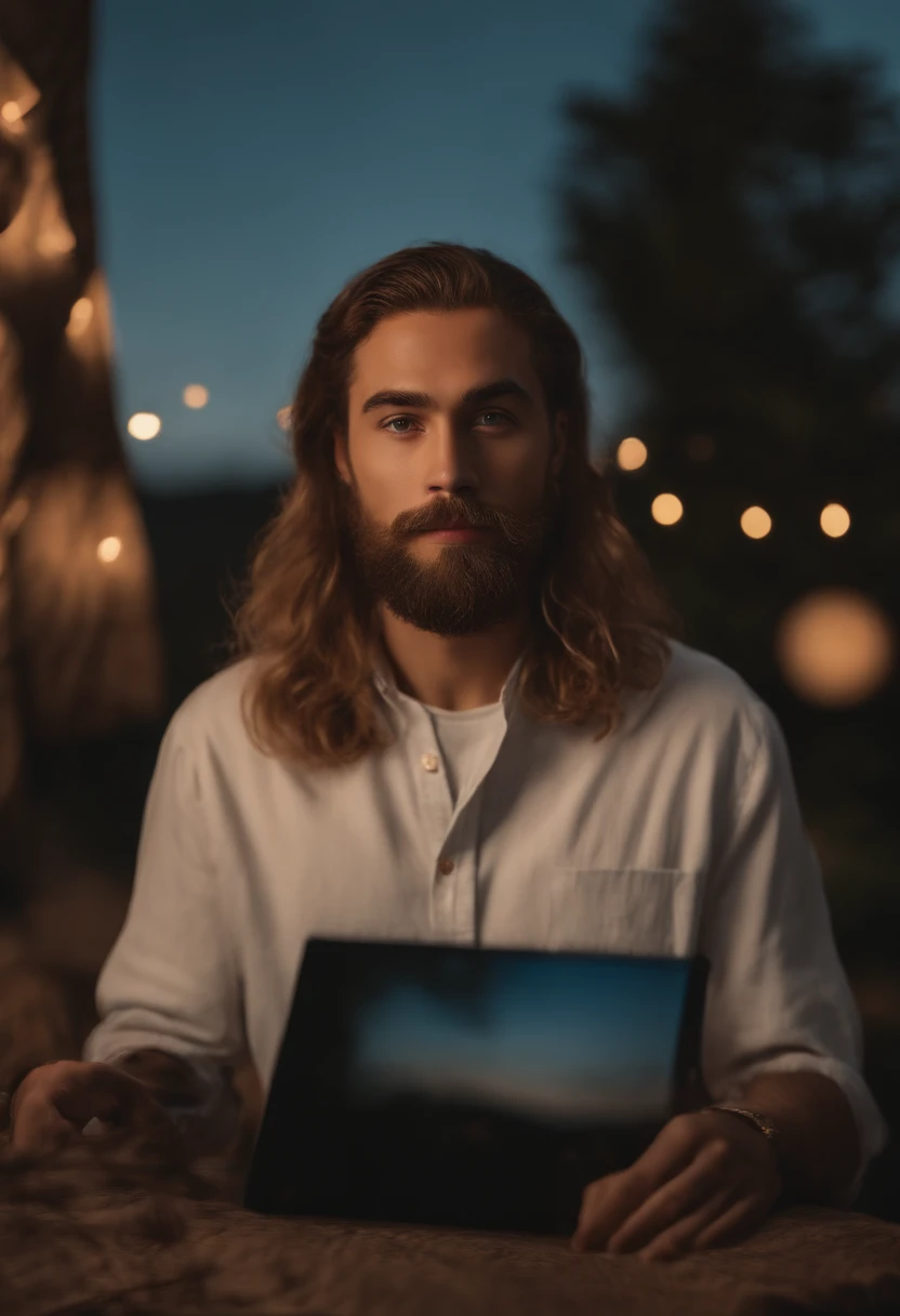 (there is a man with a beard and a shirt on posing for a picture, imagem de qualidade muito baixa, em torno de 1 9 anos, imagem frontal, detailed unblurred face, blue symmetric eyes 24yo, taken in the early 2020s, rosto perfeitamente iluminado, a partir de 8 k matte, Retrato tirado 8 K, desbotado!! luzes muito suaves, estilo Disney pixar)
