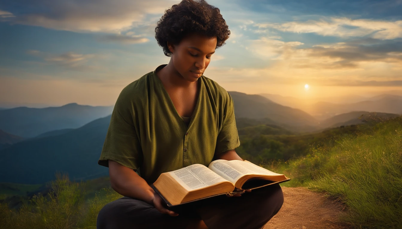 person reading the bible