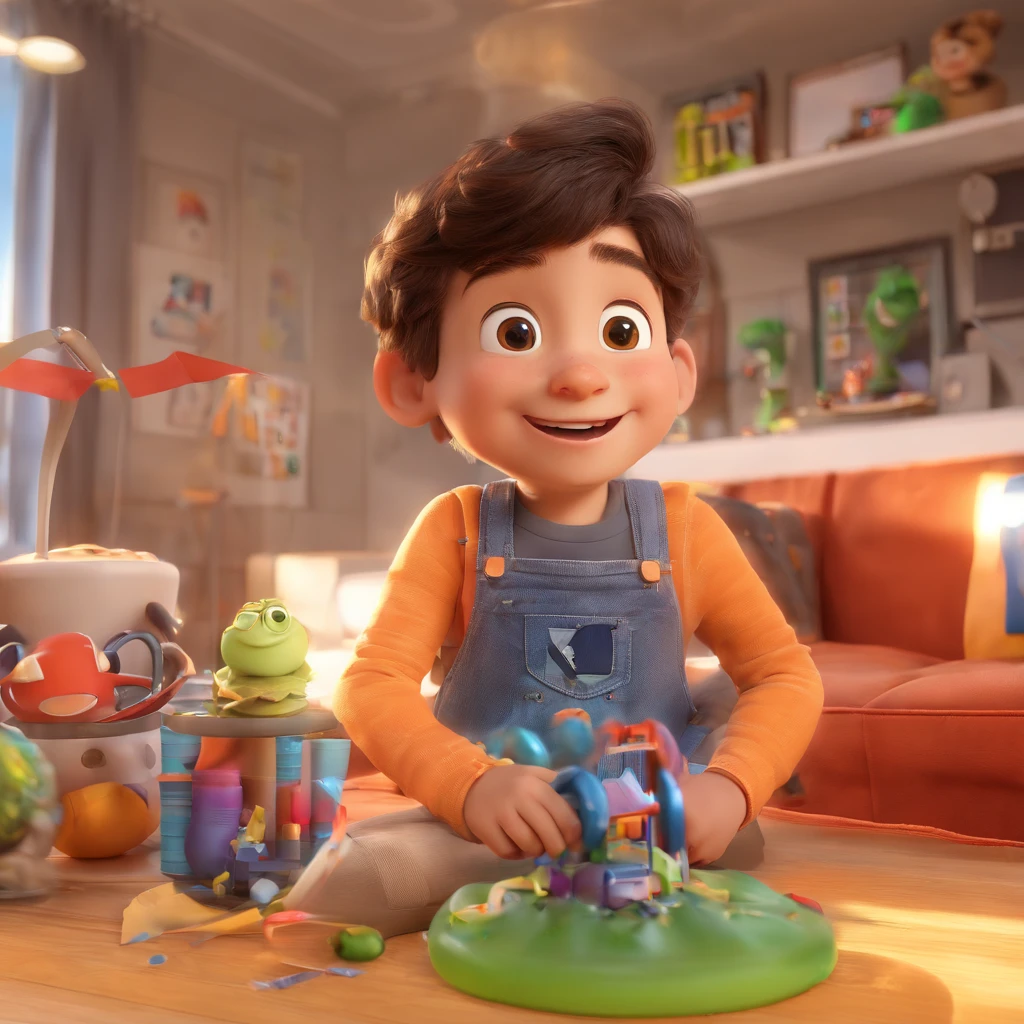modelo pixar, Lucas is a smiling 5--old an boy