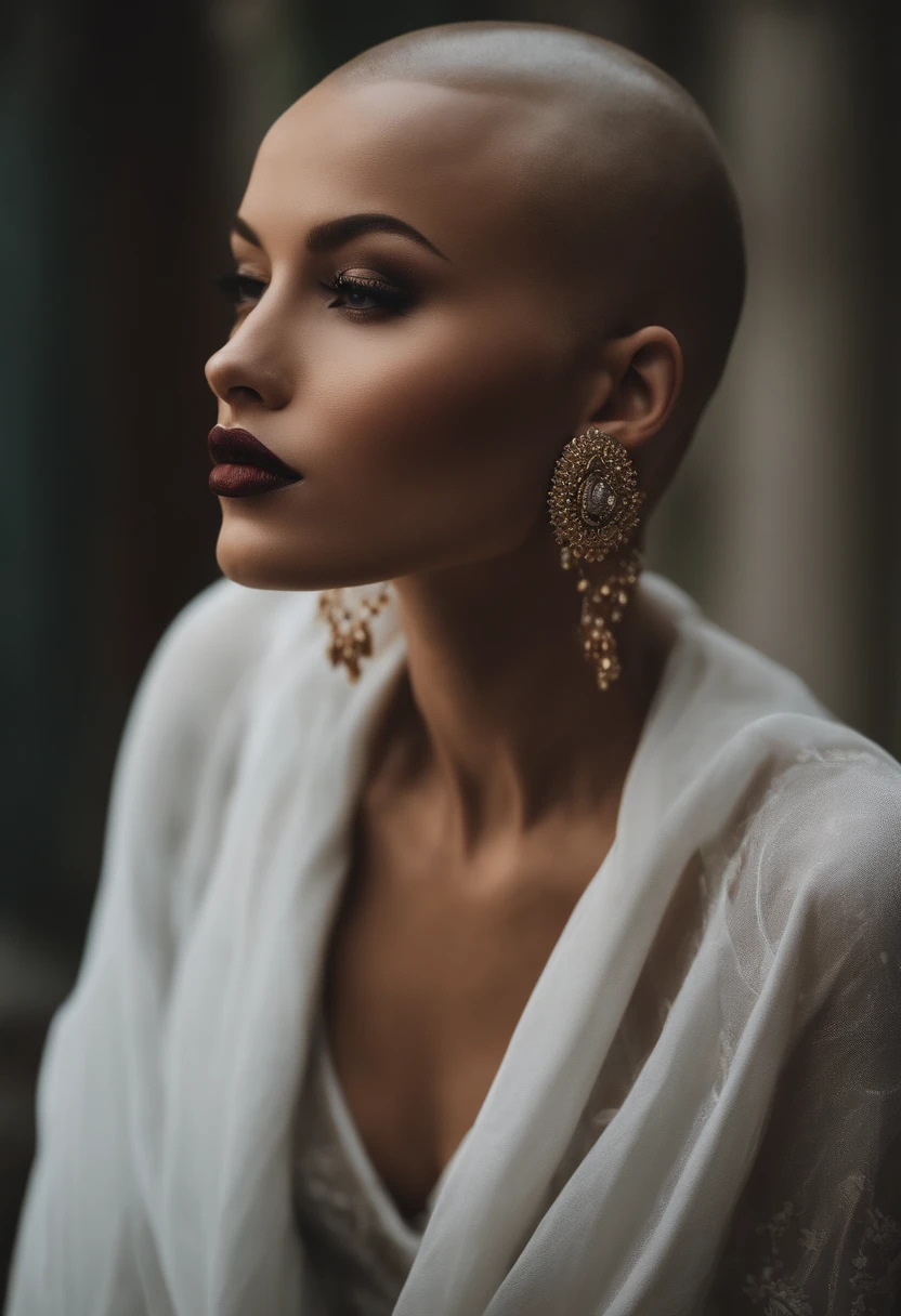 Skinny Shaved Head Thick Lips Low