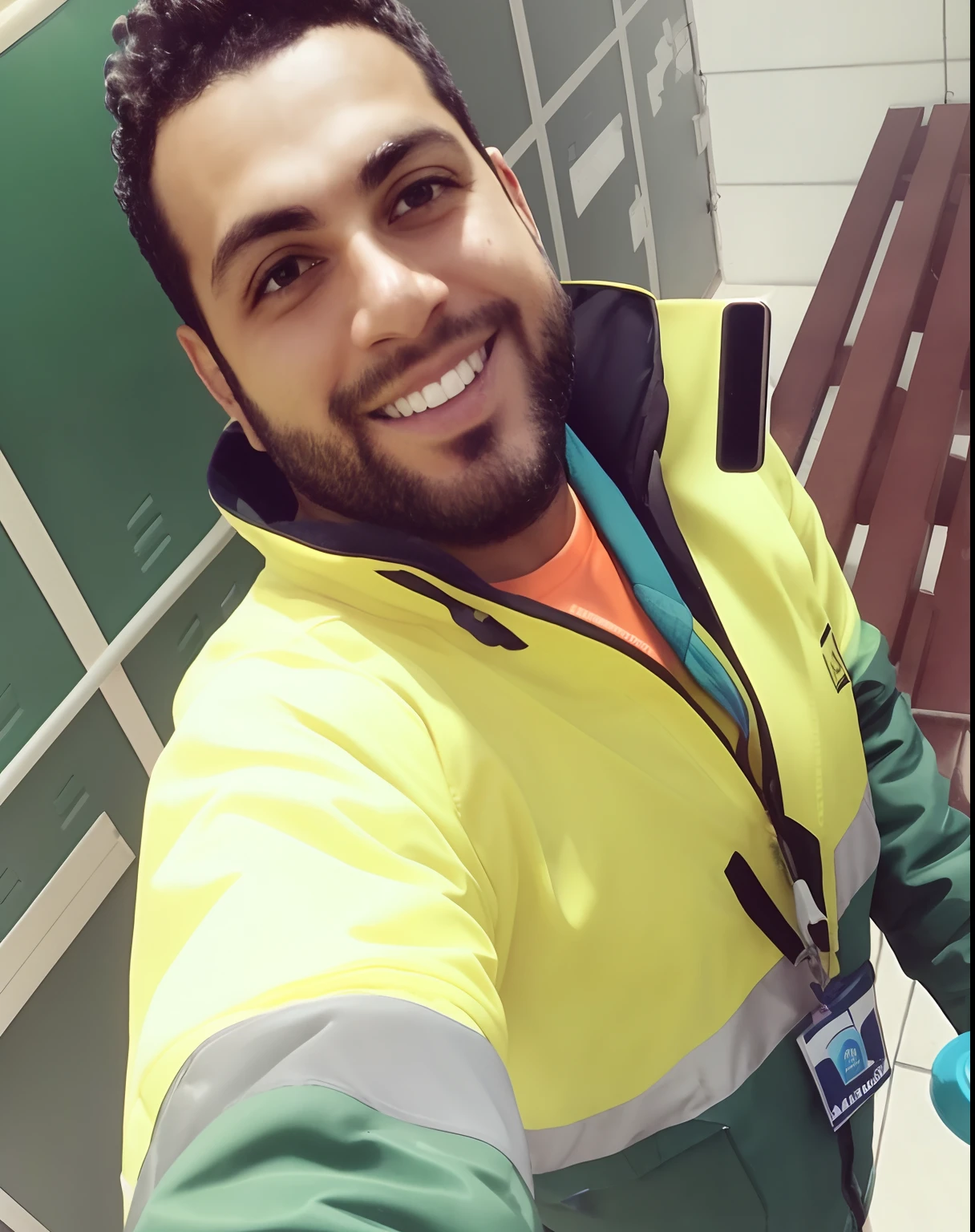 There's a man in a yellow jacket taking a selfie, muito feliz!, imagem de qualidade muito baixa, imagem de perfil, Alex, foto de perfil, muito feliz, Postagem no Reddit, circunstanciado!, Emad Mostaque, album photo, foto do perfil, trabalho profissional, Upload de alta qualidade, Condutor de Ene, Amr Elshamy, Directed by: Zahari Zograf, foto selfie