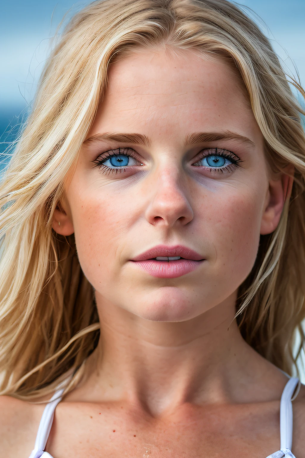 realistic photo, a realistic photo of  18yo girl wearing a bikini, blonde hair, beach,  (1girl), (extremely detailed CG unity 8k wallpaper), photo of the most beautiful artwork in the world, professional majestic (photography by Steve McCurry), 8k uhd, dslr, soft lighting, high quality, film grain, Fujifilm XT3 sharp focus, f 5.6, High Detail, Sharp focus, dramatic, (looking at viewer:1.2), (detailed pupils:1.3), (natural light),