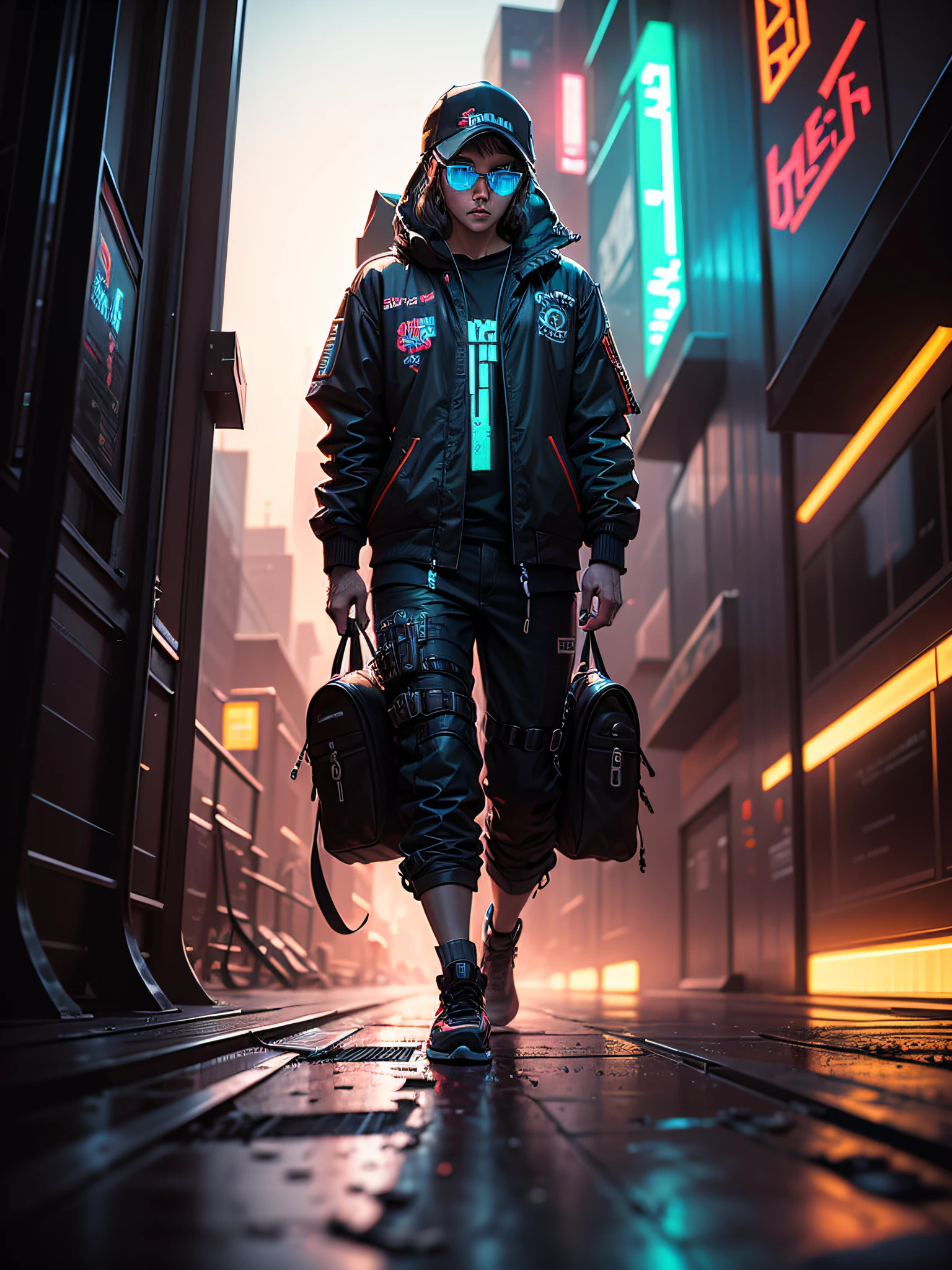 Pixel art, Cyberpunk, panning shot, intricate, hyperdetailed, concept art, masterpiece, neon lighting, colorful, made by Aase Berg