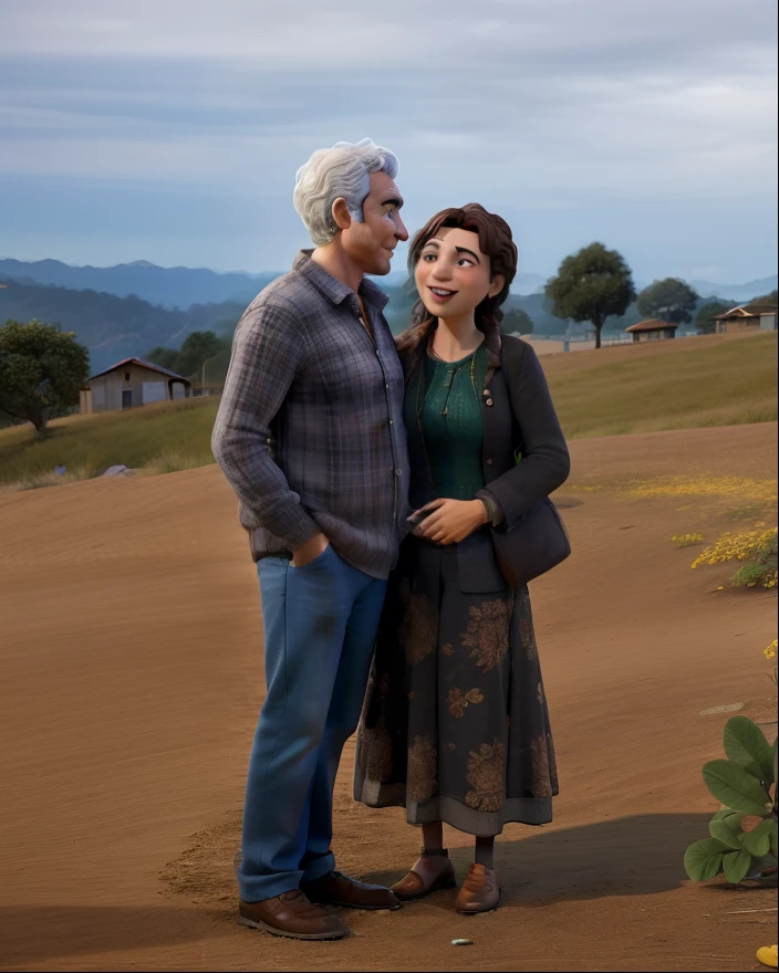 Obra-prima, de melhor qualidade, um casal de idosos se entreolhando com olhar apaixonado
