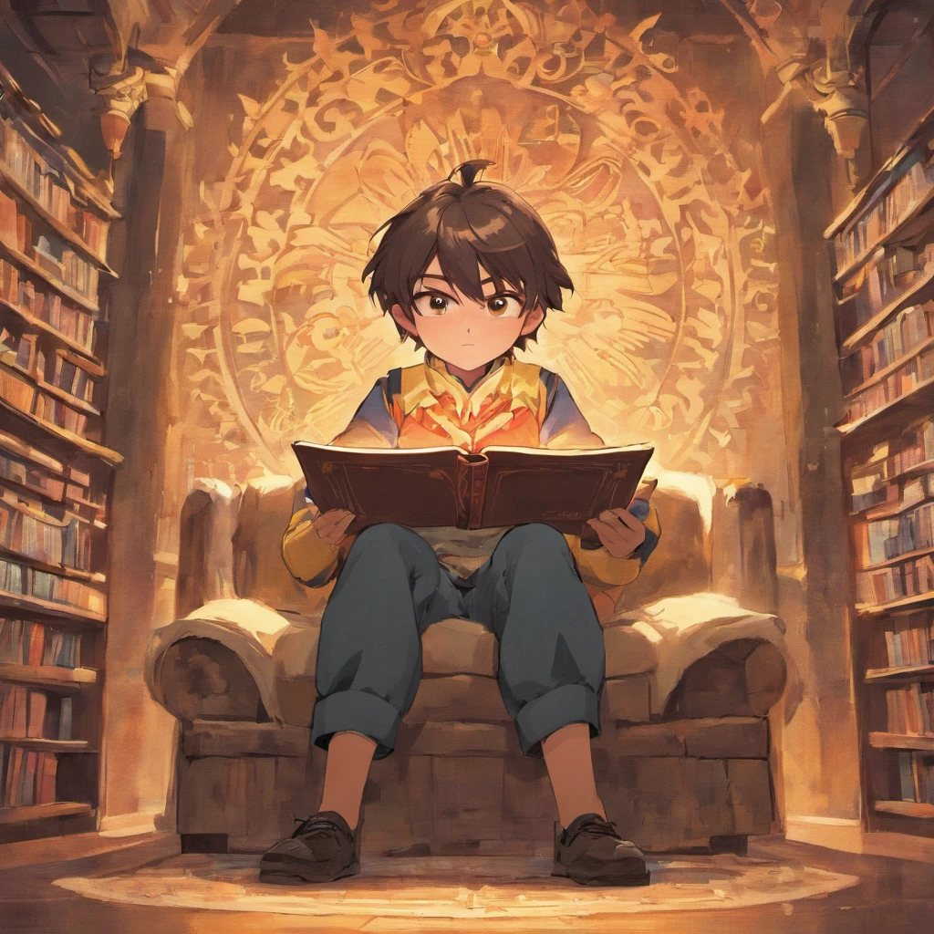 um homem lendo um livro, ::style pixar cartoon
