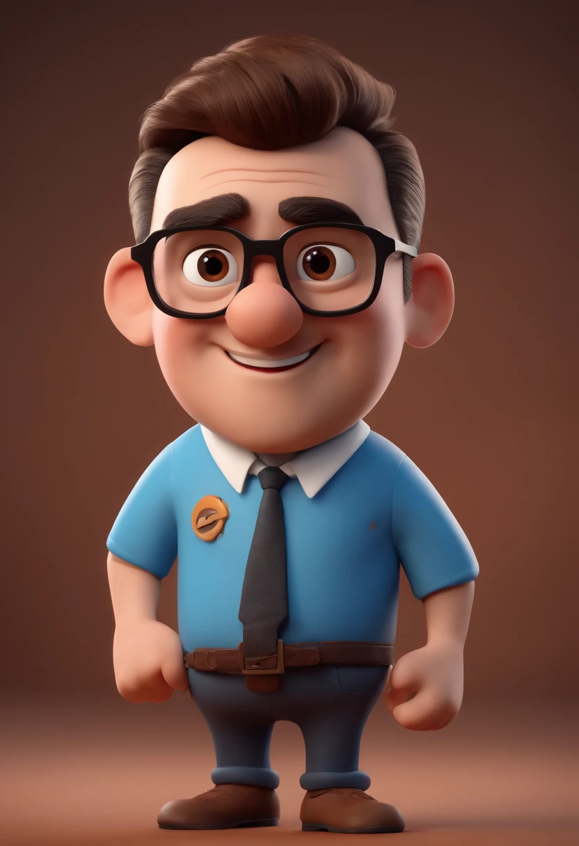 Cartoon character of a man with black glasses and a blue shirt, animation character, Caractere estilizado, animation style rendering, 3D estilizado, Arnold Maya render, 3 d render stylized, toon render keyshot, Personagem 3D, Personagem 3D, 3d rendering stylized, 3 d character render, personagem de desenho animado, Personagem de close up, Pose de personagem, (Estilo Pixar) (master part:1.2) (Bokeh) (best quality) (pele detalhada) (textura detalhada) (8k) (argila) (Cinematic lighting) (foco nítido
