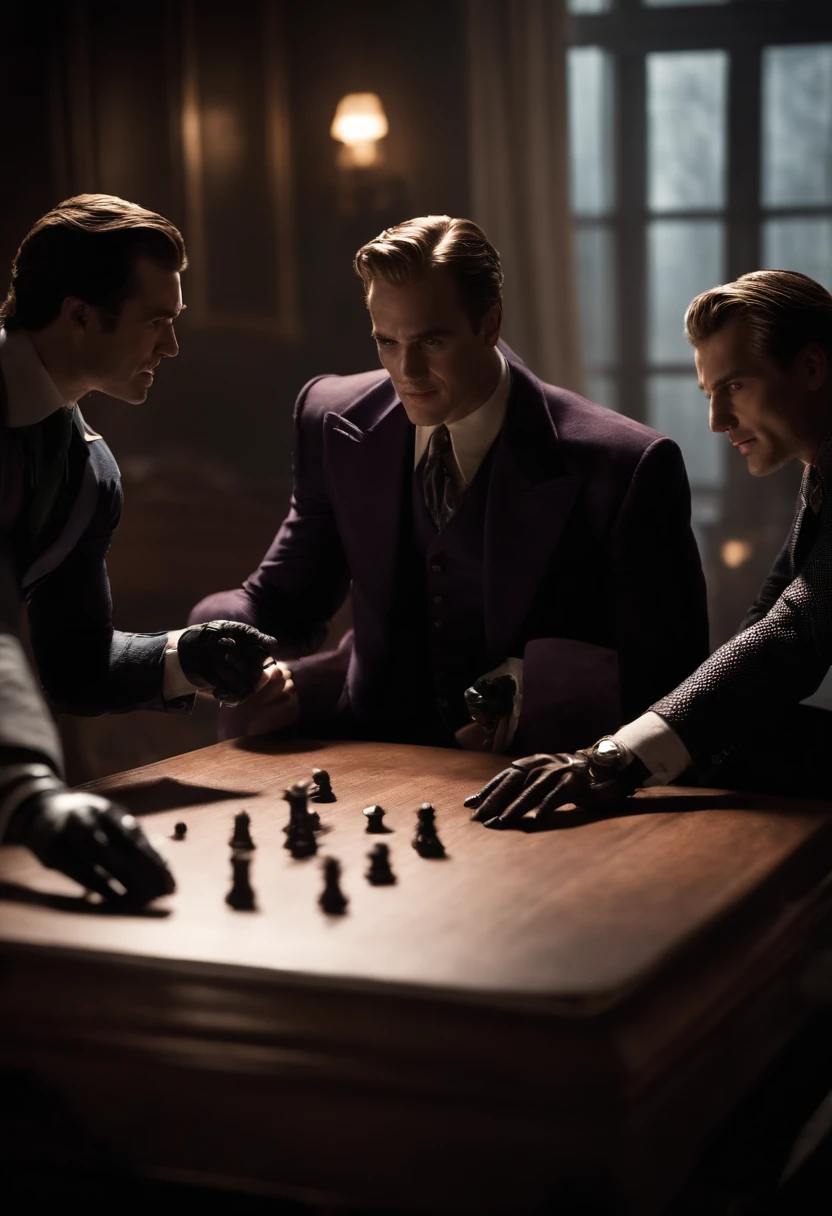 Homem Aranha , Batman , Joker and Captain America playing truco