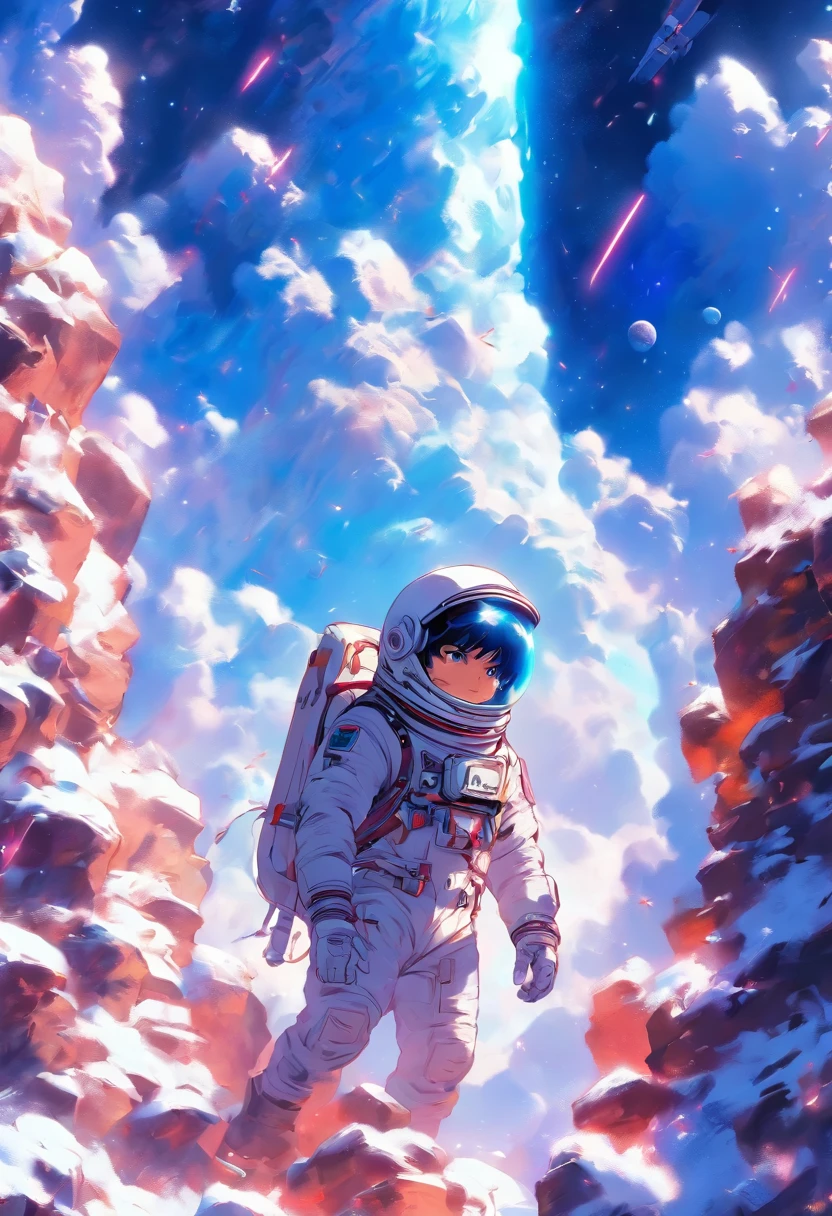 (Astronaut struggling to climb creative poster in snowy mountains), (struggling:1.37),(Climbing:1.1),(Background with:This is a planet), lonely astronaut, Detailed astronaut, fully space suited, in the universe(On Moon), key art, inspired by Yoshihiko Wada, official poster, character poster, Promotional Poster Art, Promotional Film Posters,
