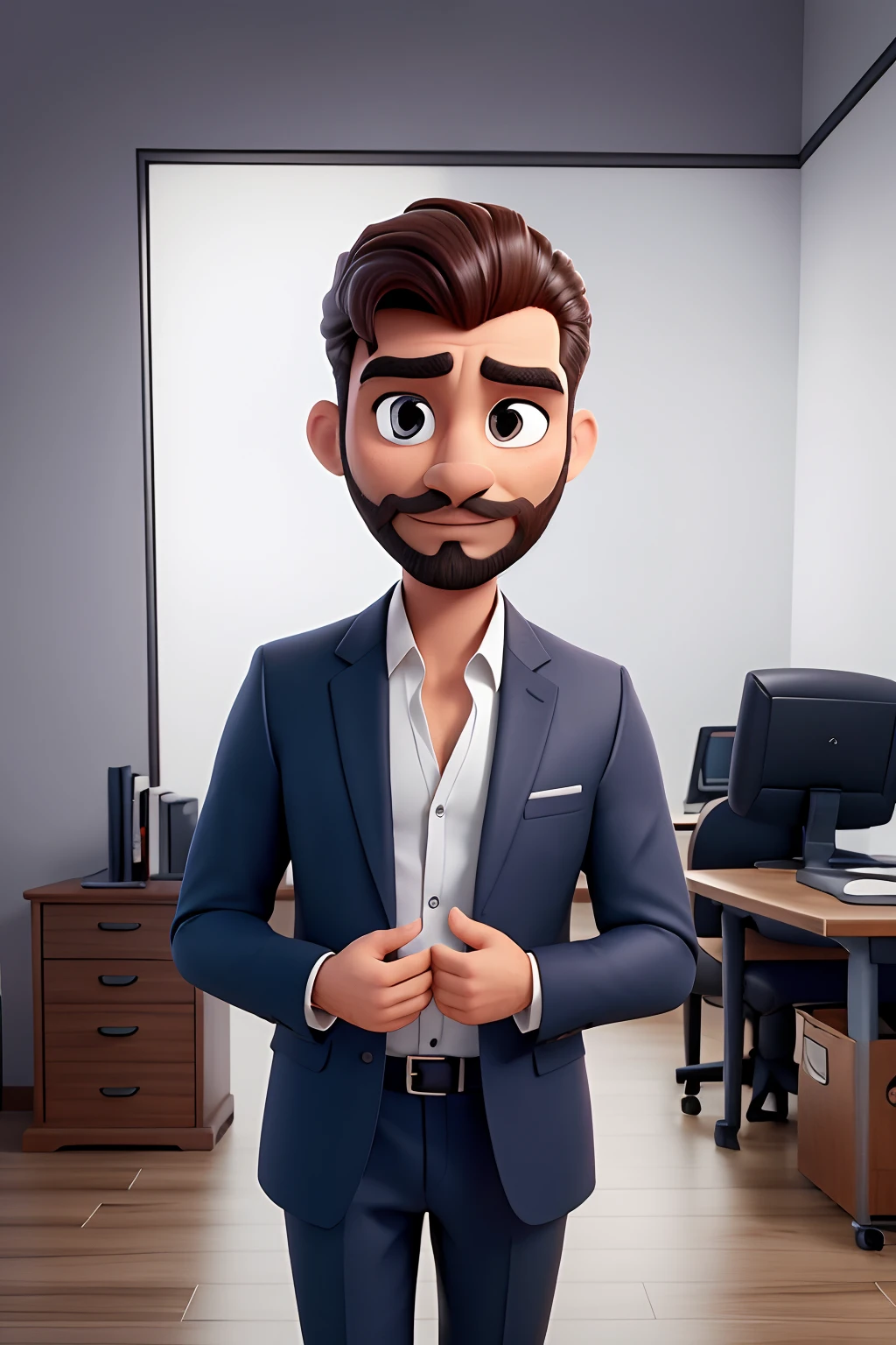 Bearded man in black suit adjusting shirt collar in an office, bonito e elegante, homem bonito, terno preto, De barba e bigode baixo, Cantor Maluma, Foto de um ensaio promocional, Directed by: Robbie Trevino, fazendo uma pose elegante, Retrato promocional, epic and elegant portrait, homem no terno preto, Macho bonito, forte e pouco gordinho, De Barba grisalho, Fotos Promocionais, Ensaio Promocional, Retrato de um homem em um terno, masculino e bonito, terno preto, De barba e bigode baixo duas pequenas pintas na bochecha direita uma de tamanhos diferentes uma o dobro da outra