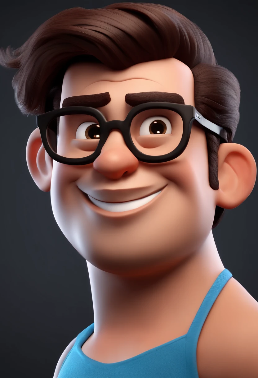 Cartoon character of a man with black glasses and a blue shirt, animation character, Caractere estilizado, animation style rendering, 3D estilizado, Arnold Maya render, 3 d render stylized, toon render keyshot, Personagem 3D, Personagem 3D, 3d rendering stylized, 3 d character render, personagem de desenho animado, Personagem de close up, Pose de personagem, (Estilo Pixar) (master part:1.2) (Bokeh) (best quality) (pele detalhada) (textura detalhada) (8k) (argila) (Cinematic lighting) (foco nítido