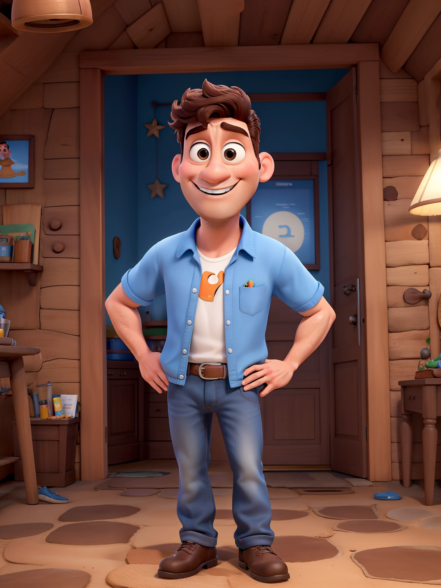 Um homem estilo disney pixar, alta qualidade, melhor qualidade