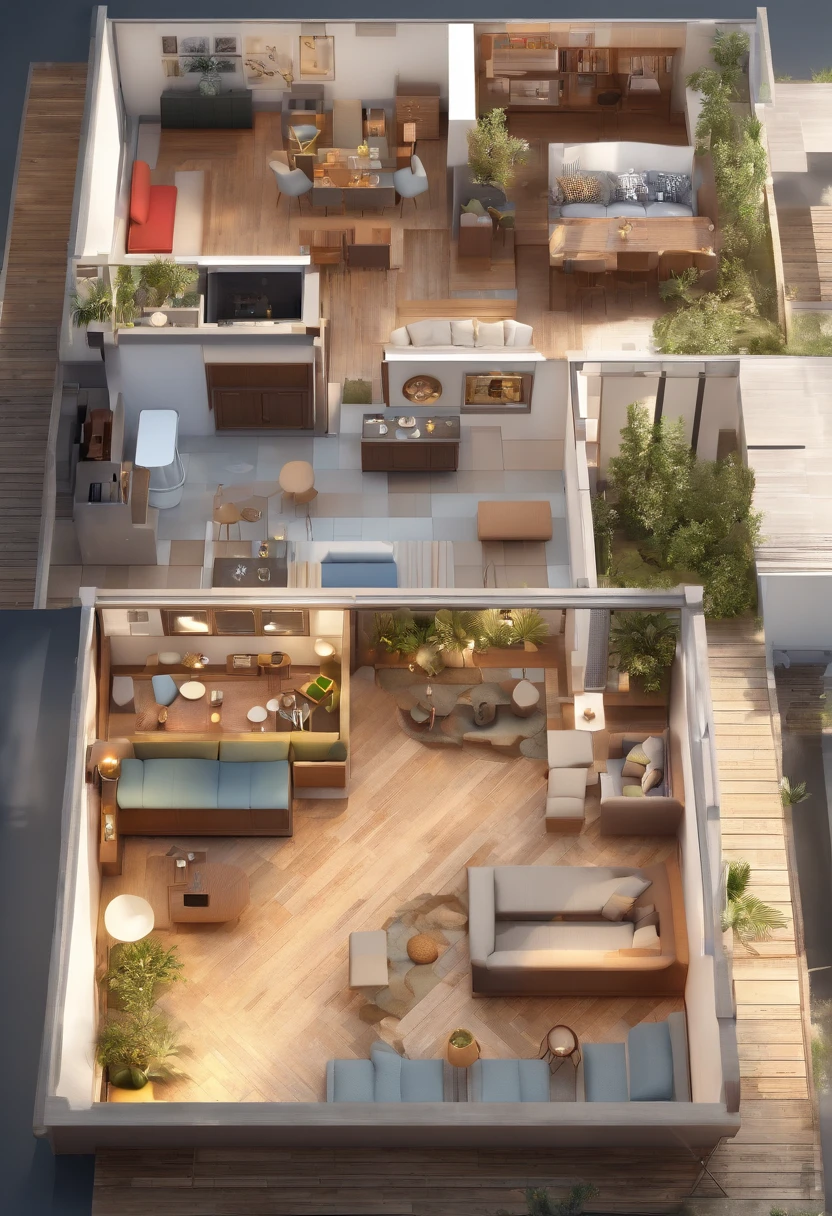 3D board seen from above and Monopoly game format for the development of an architectural project until the execution of the renovation with a beginning, middle and end path --auto