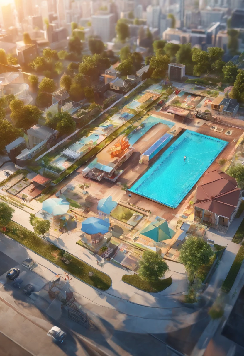 3D board seen from above and Monopoly game format for the development of an architectural project until the execution of the renovation with a beginning, middle and end path --auto