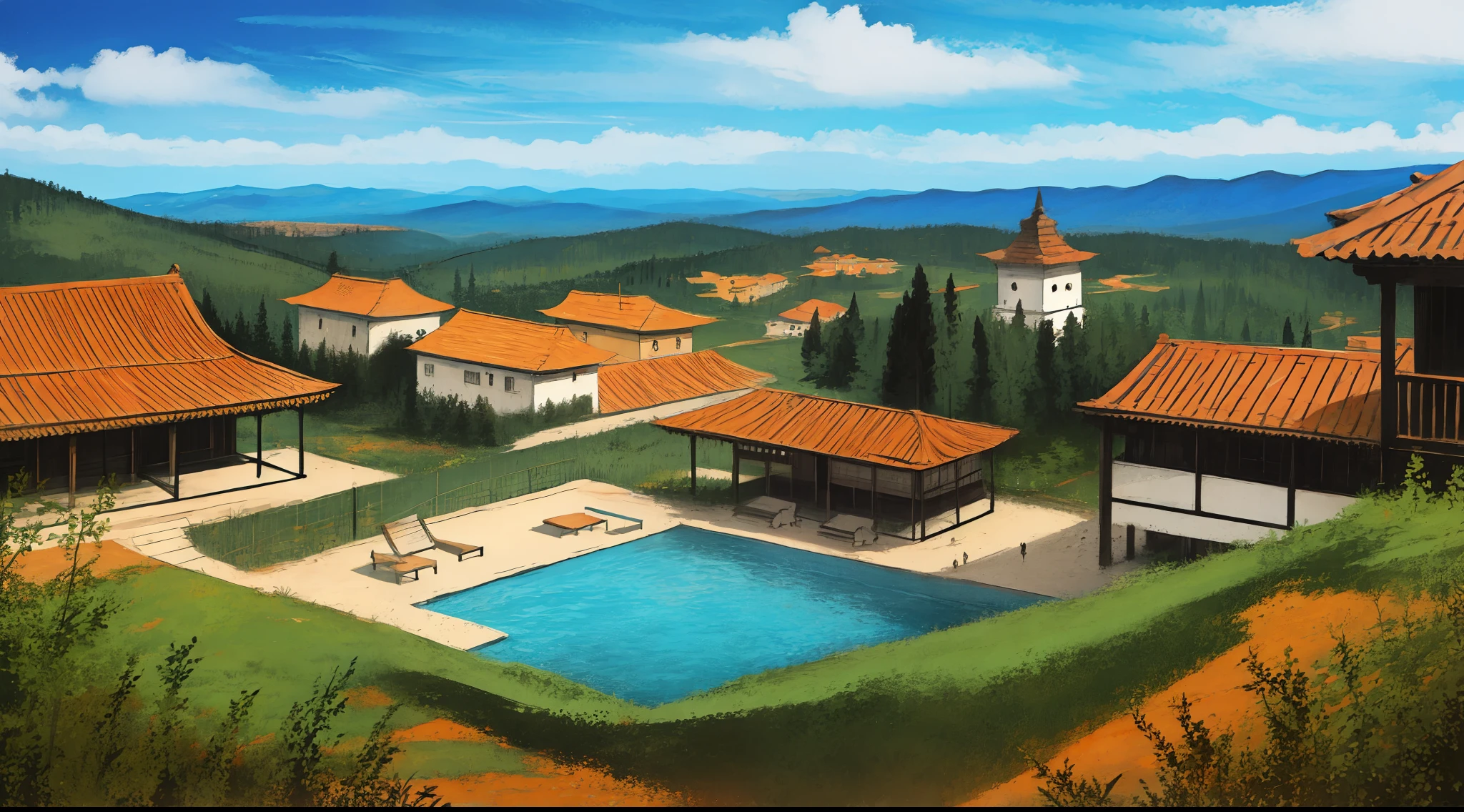 Paisagem antiga casas
