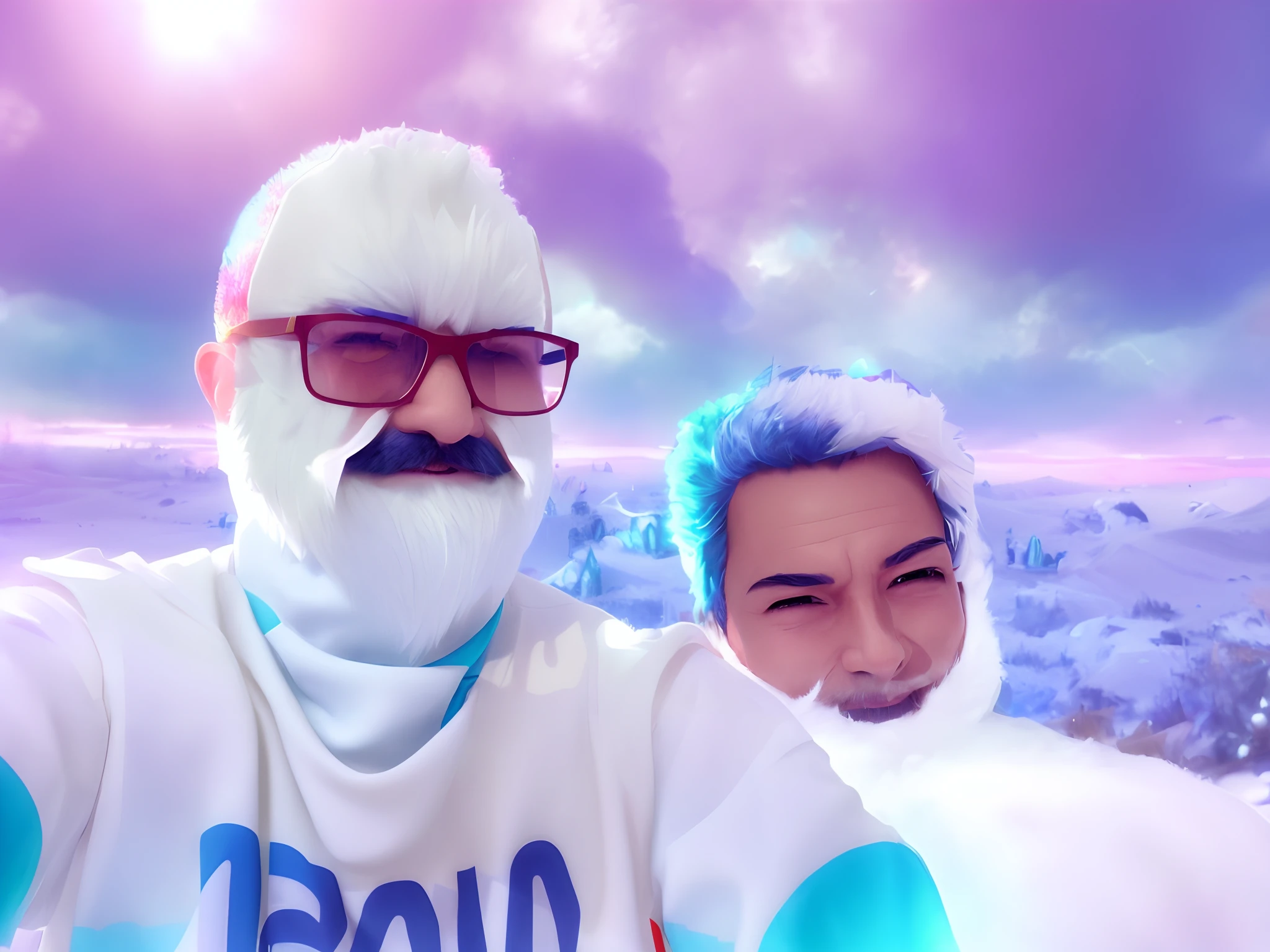 Estilo-NebMagic, retrato de Ismail Inceoglu, Gazelli, Tiago Jean, Anton Fadeev e Yoshitaka Amano, a fluffy cute Arctic fox wearing a Style-SylvaMagic scarf in the snow, Very detailed, 8K resolution, arte digital, trending on ArtStation, cores vibrantes, estilo chibi, master part, adorable friendly lovely
