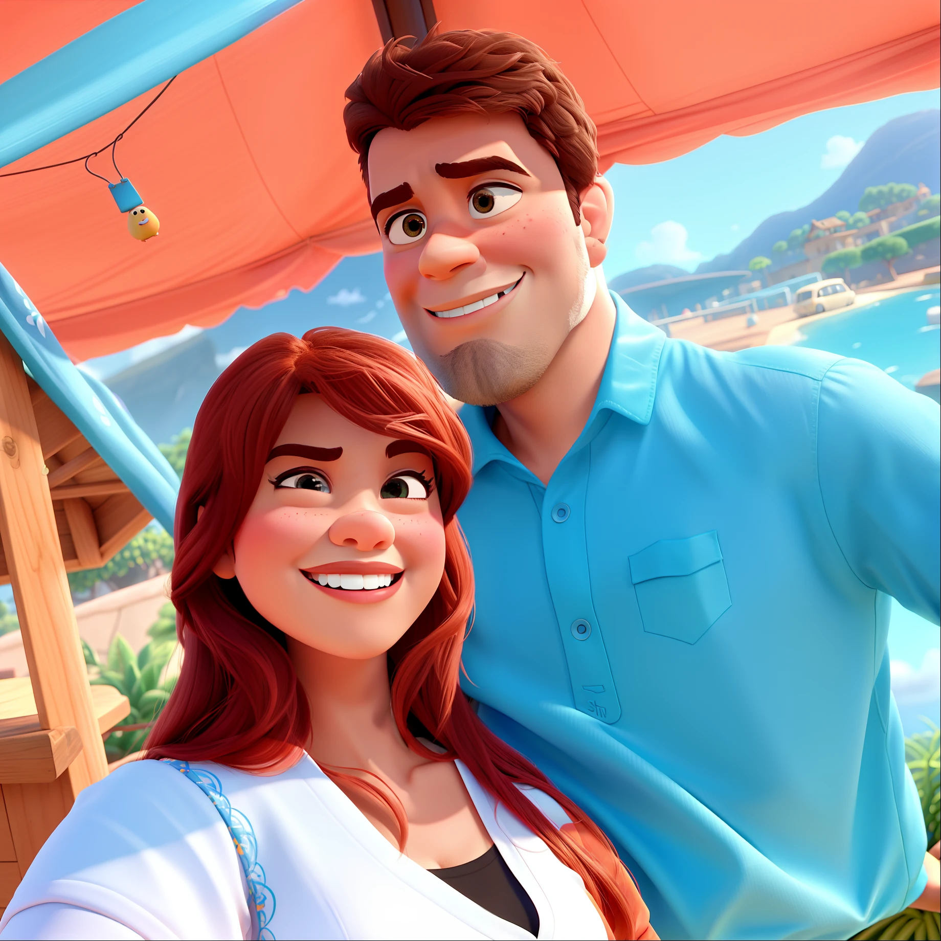 casal no estilo disney pixar, alta qualidade, melhor qualidade