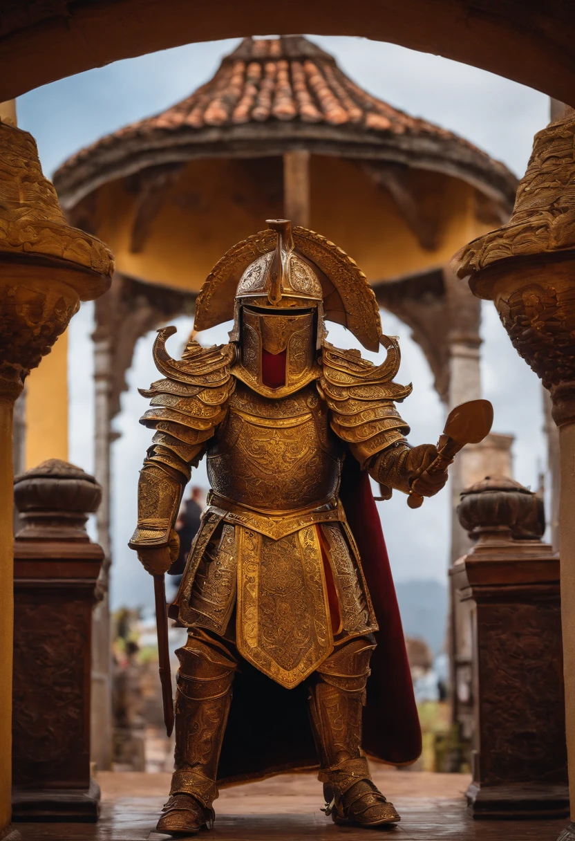 guerreiro espartano, Lutando , armadura impressionante, armadura de ouro preto, epics, 8k