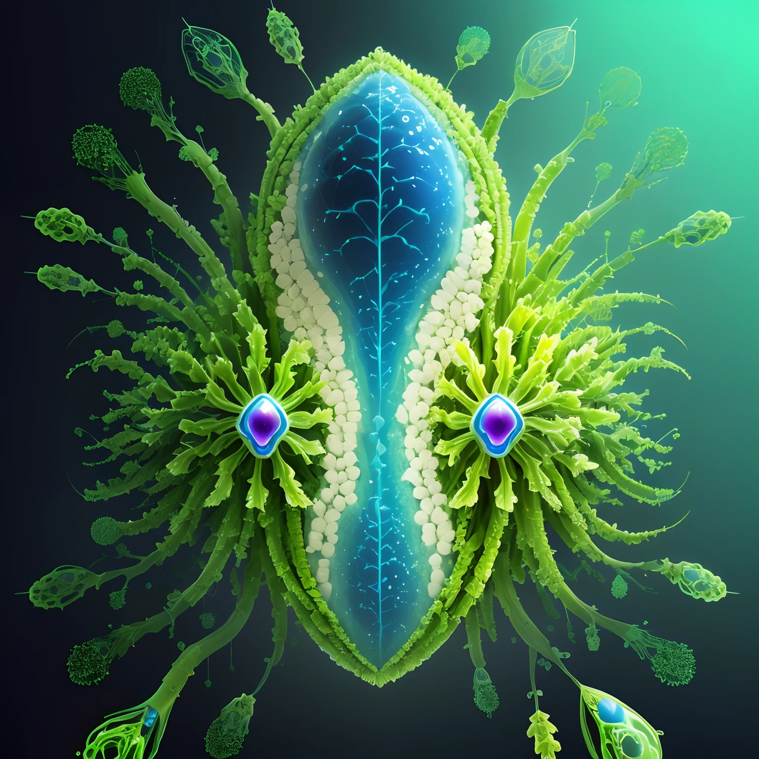Create a bacterium in the shape of people