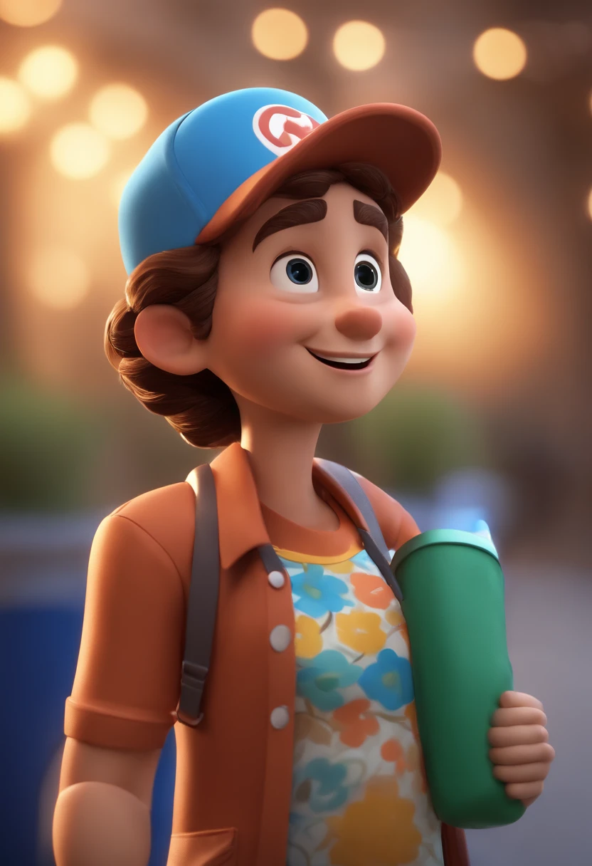 Personagem de desenho animado de um homem usando camisa azul, um personagem animado, Caractere estilizado, animation style rendering, 3D estilizado, Arnold Maya render, 3 d render stylized, toon render keyshot, Personagem 3D, Personagem 3D, 3d rendering stylized, 3 d character render, personagem de desenho animado, Personagem de close up, Pose de personagem, (Estilo Pixar) (master part:1.2) (Bokeh) (best quality) (pele detalhada) (textura detalhada) (8k) (argila) (Cinematic lighting) (foco nítido,Senta e vaza a parte superior do corpo
