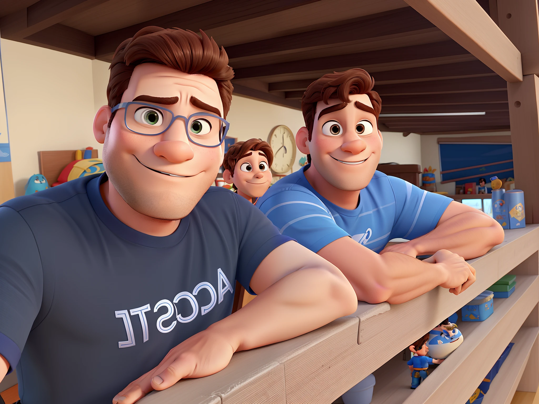 casal homem e homem no estilo Disney Pixar, alta qualidade, melhor qualidade