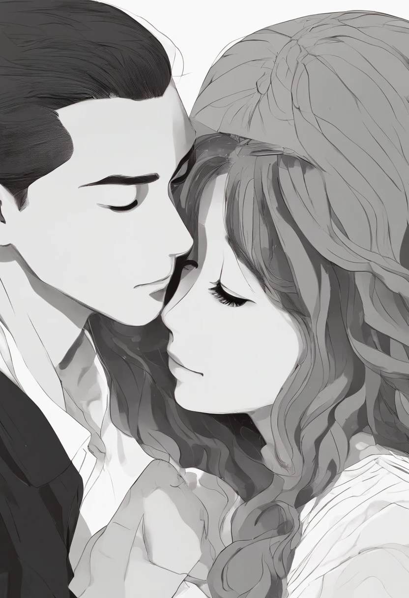 An illustration of an adorable couple, destacando um homem e uma mulher com bonito, Expressive eyes – the man's skin is black and the man's hair is bald and black, while the woman's skin is black and the woman's hair is curly and brown. They are a bright room, cada um com um sorriso no rosto, e compartilhar um momento especial caracterizado pelo amor, arroz, e insights educacionais. Illustrate this scene from a perspective where they are facing away from the camera, Showing Your Connection. Desenvolva esta arte em Full HD, Focus on your cinematic touch, Estilo Disney Pixar Animations