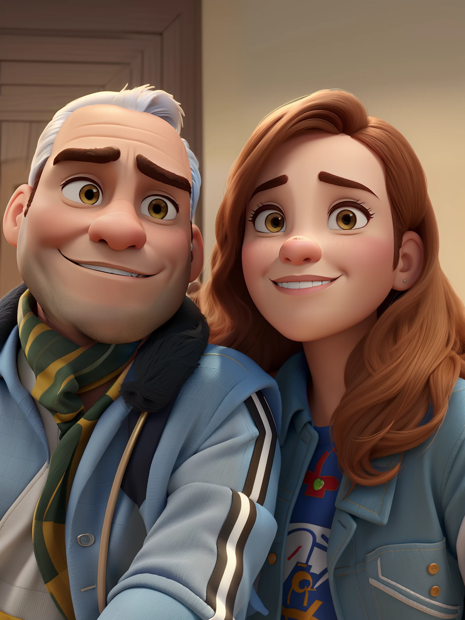 casal homem e mulher no estilo Disney Pixar, alta qualidade, melhor qualidade