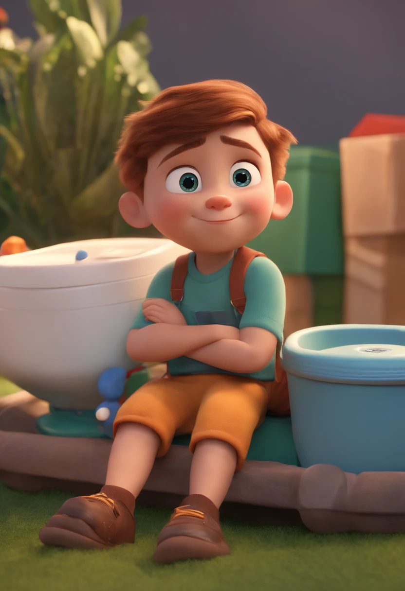 Image of a boy for a story in a YouTube video in Pixar format, He's the little allabester, He's the class leader, He's outgoing, Playful and gets up for a lot of things
