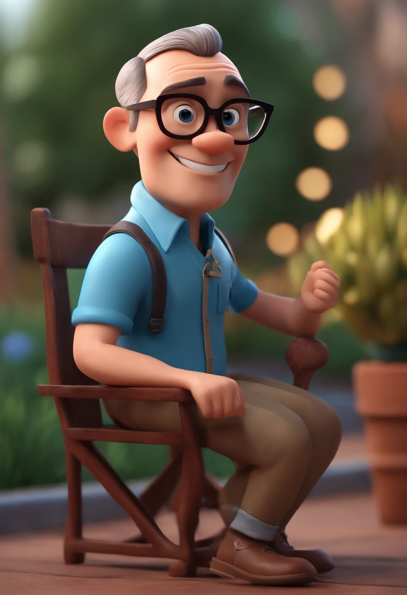 Cartoon character of a man with black glasses and a blue shirt, animation character, Caractere estilizado, animation style rendering, 3D estilizado, Arnold Maya render, 3 d render stylized, toon render keyshot, Personagem 3D, Personagem 3D, 3d rendering stylized, 3 d character render, personagem de desenho animado, Personagem de close up, Pose de personagem, (Estilo Pixar) (master part:1.2) (Bokeh) (best quality) (pele detalhada) (textura detalhada) (8k) (argila) (Cinematic lighting) (foco nítido