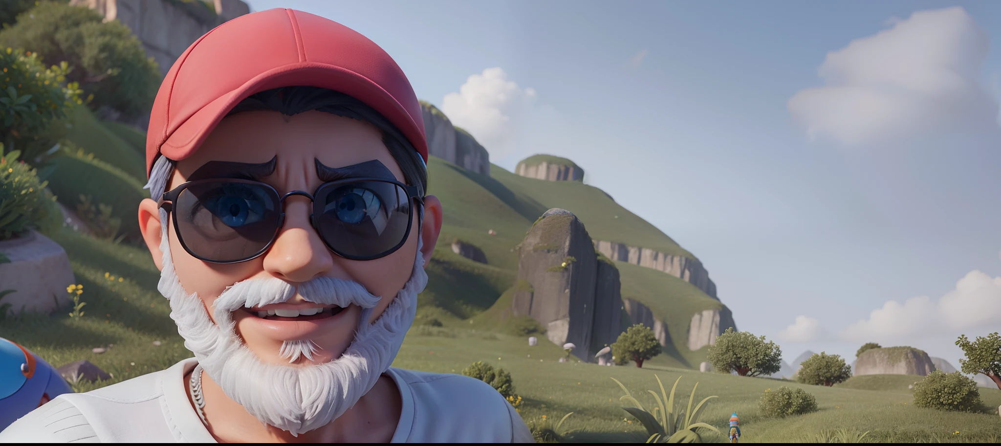 imagem arafed de um menino em uma roupa aventureira e uma mochila nas costas, Personagem pequeno. Motor Unreal 5, anime estilizado, Personagem altamente detalhado, anime estilo 3d, Estilo anime 3D realista, Personagem de close up, 3D estilizado, motor unreal face azul, 3 d render stylized, Personagem 3d realista, Caractere estilizado, renderizado em unrealengine