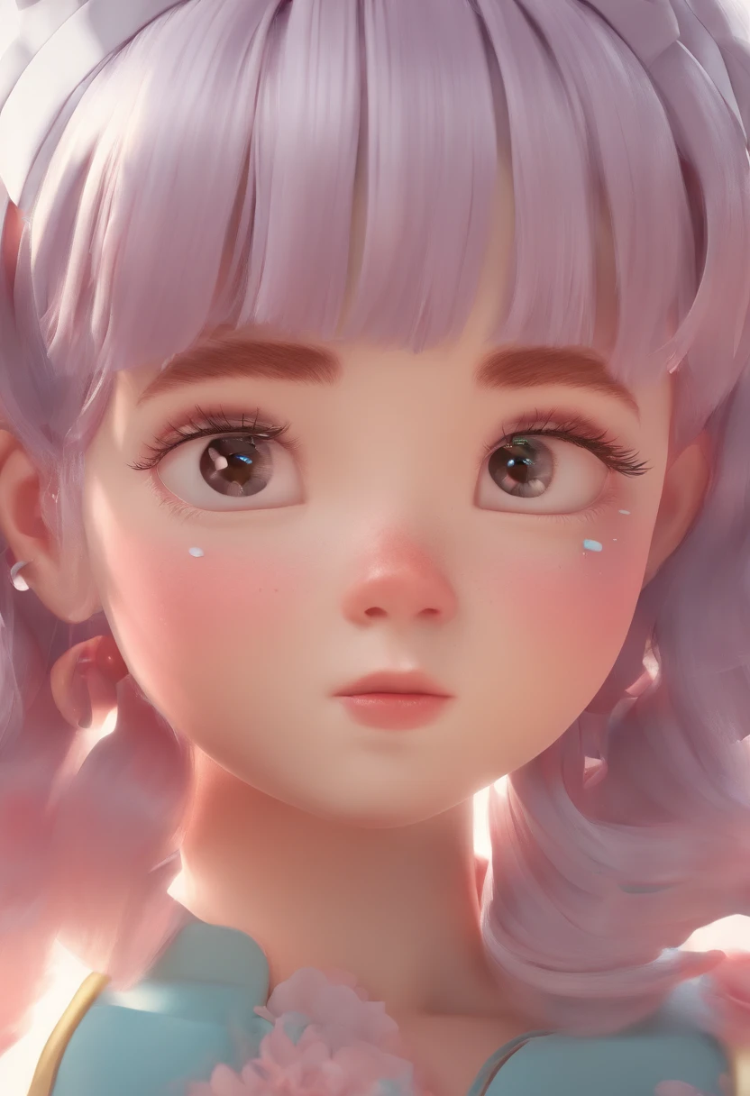 best quality, master part, fotorrealista, extremamente detalhado CG unidade 8k papel de parede, Chibi,1girl, Elsa,sozinho, cheio_corpo, sorrir, Olhando_em_visualizador, ao ar livre,