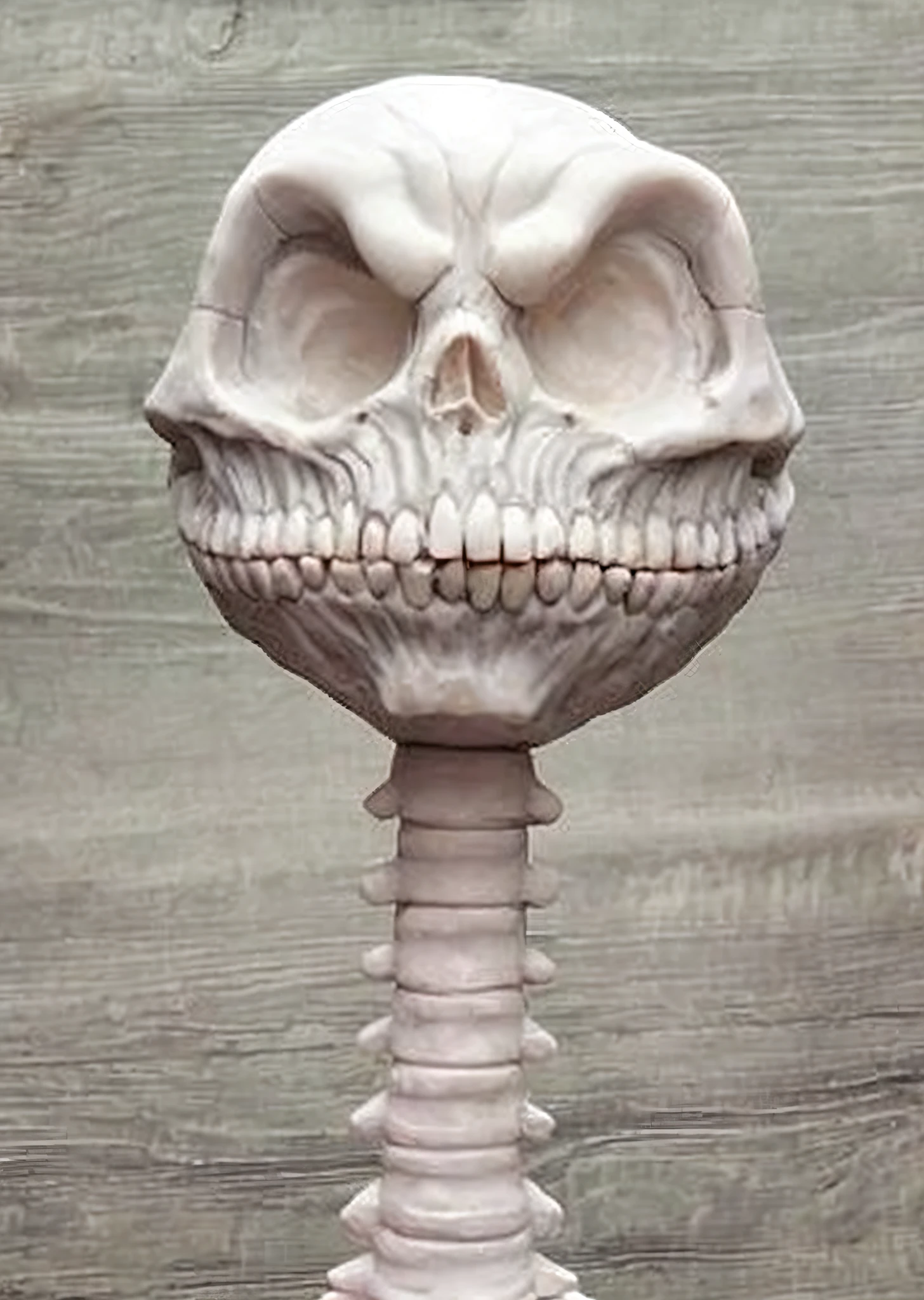A pixar-like image of a skull in the shape of the letter o