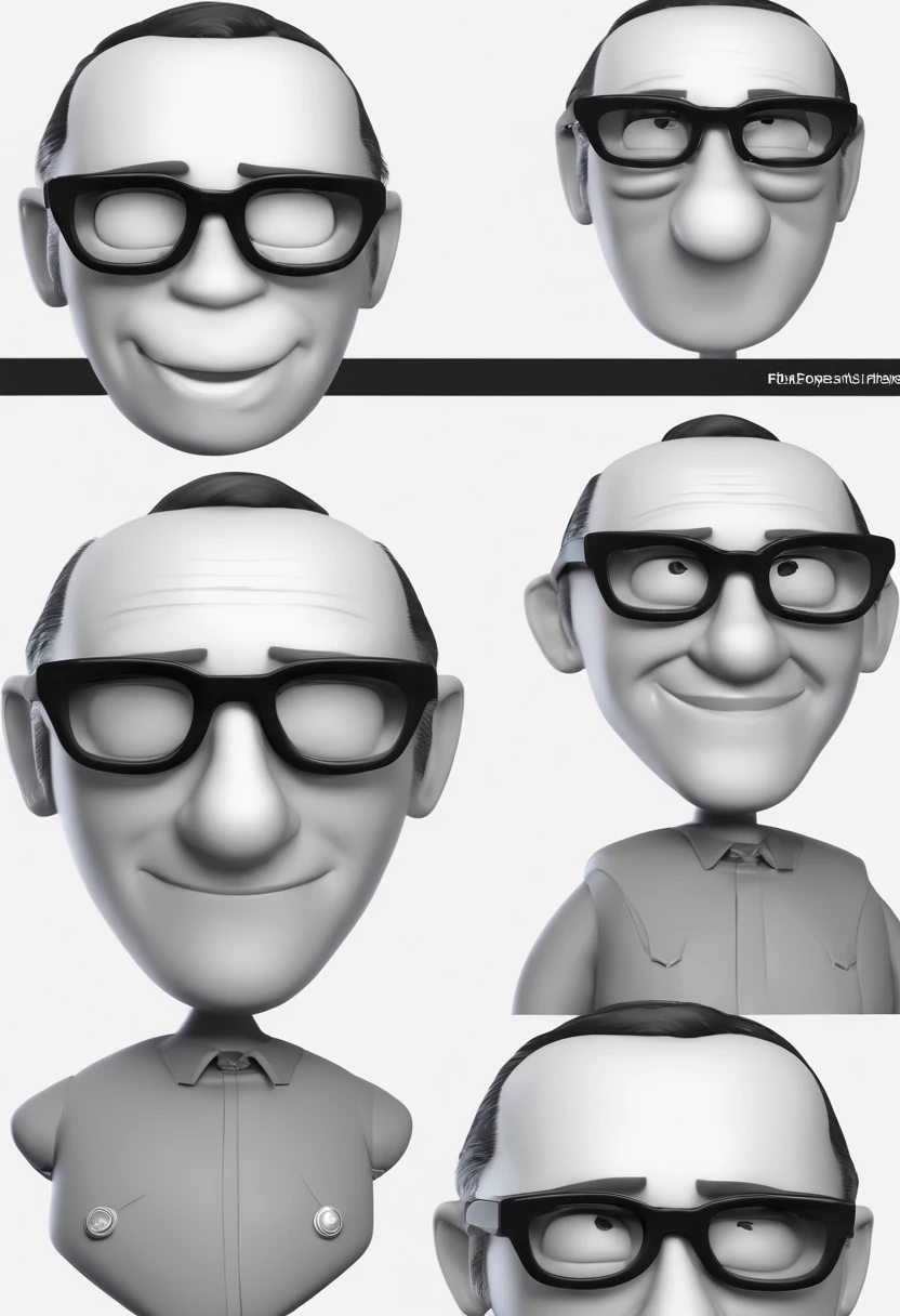 Cartoon character of a man with black glasses and a blue shirt, animation character, Caractere estilizado, animation style rendering, 3D estilizado, Arnold Maya render, 3 d render stylized, toon render keyshot, Personagem 3D, Personagem 3D, 3d rendering stylized, 3 d character render, personagem de desenho animado, Personagem de close up, Pose de personagem,  (Estilo Pixar) (master part:1.2) (Bokeh) (best quality) (pele detalhada) (textura detalhada) (8k) (argila) (Cinematic lighting) (foco nítido