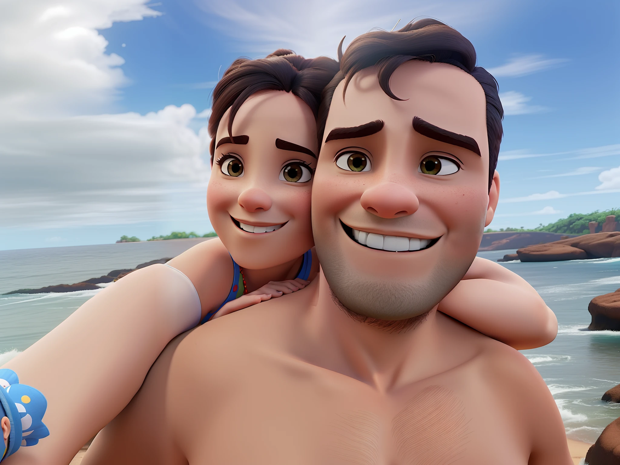 casal no estilo disney pixar, alta qualidade, melhor qualidade