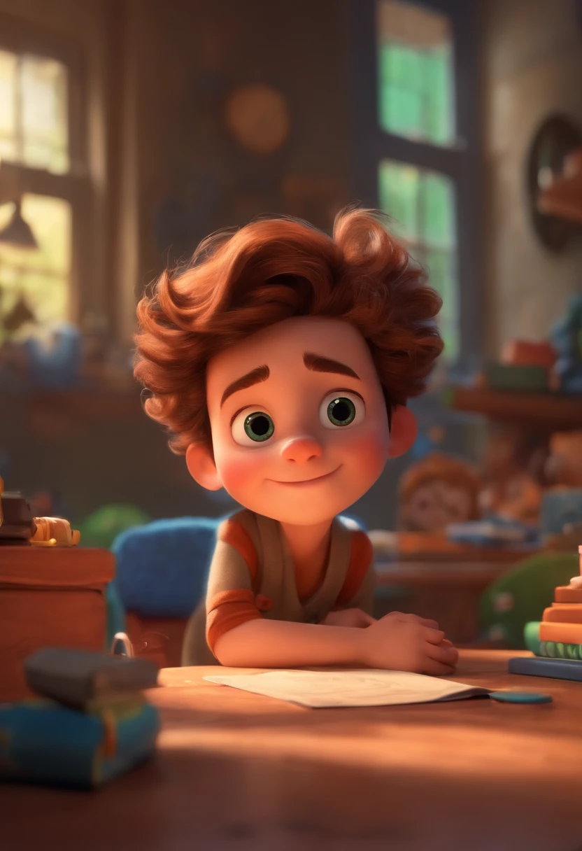 Image of a boy for a story in a YouTube video in Pixar format, He's the little allabester, He's the class leader, He's outgoing, Playful and gets up for a lot of things