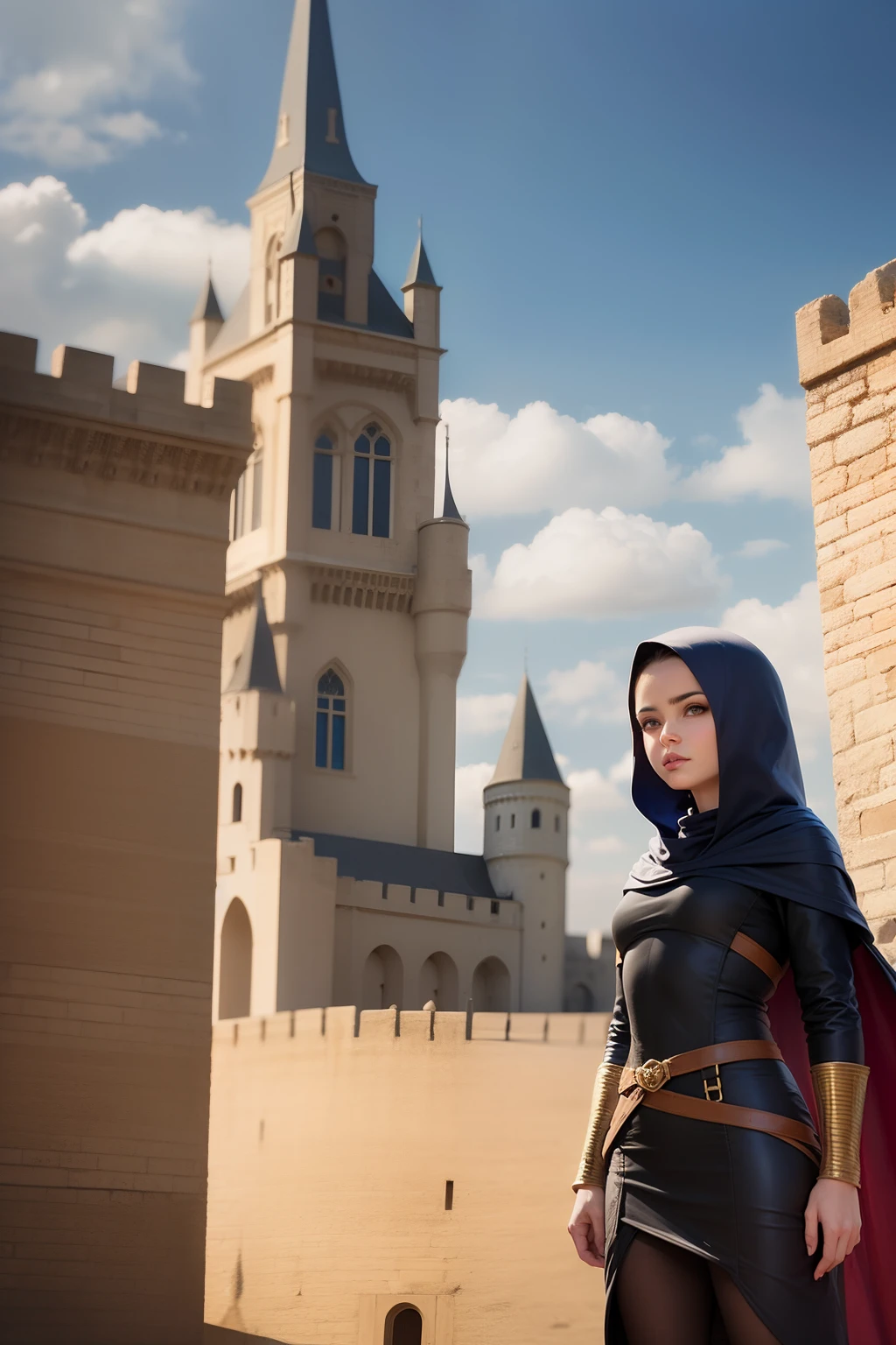Alia atreides, wearing fremen outfit, mask, inside castle --auto --s2
