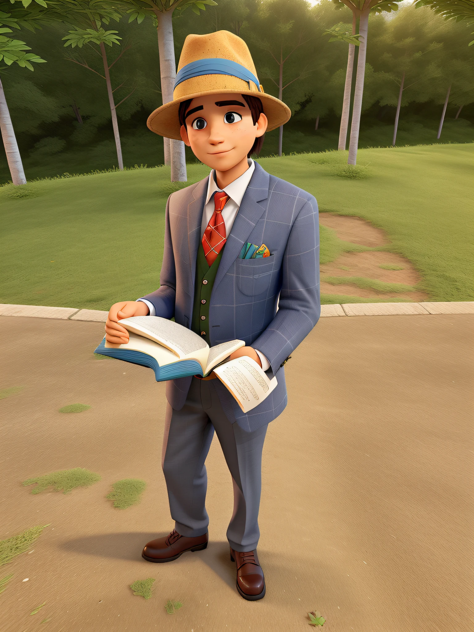 consertar o livro, Hands and pocket handkerchief