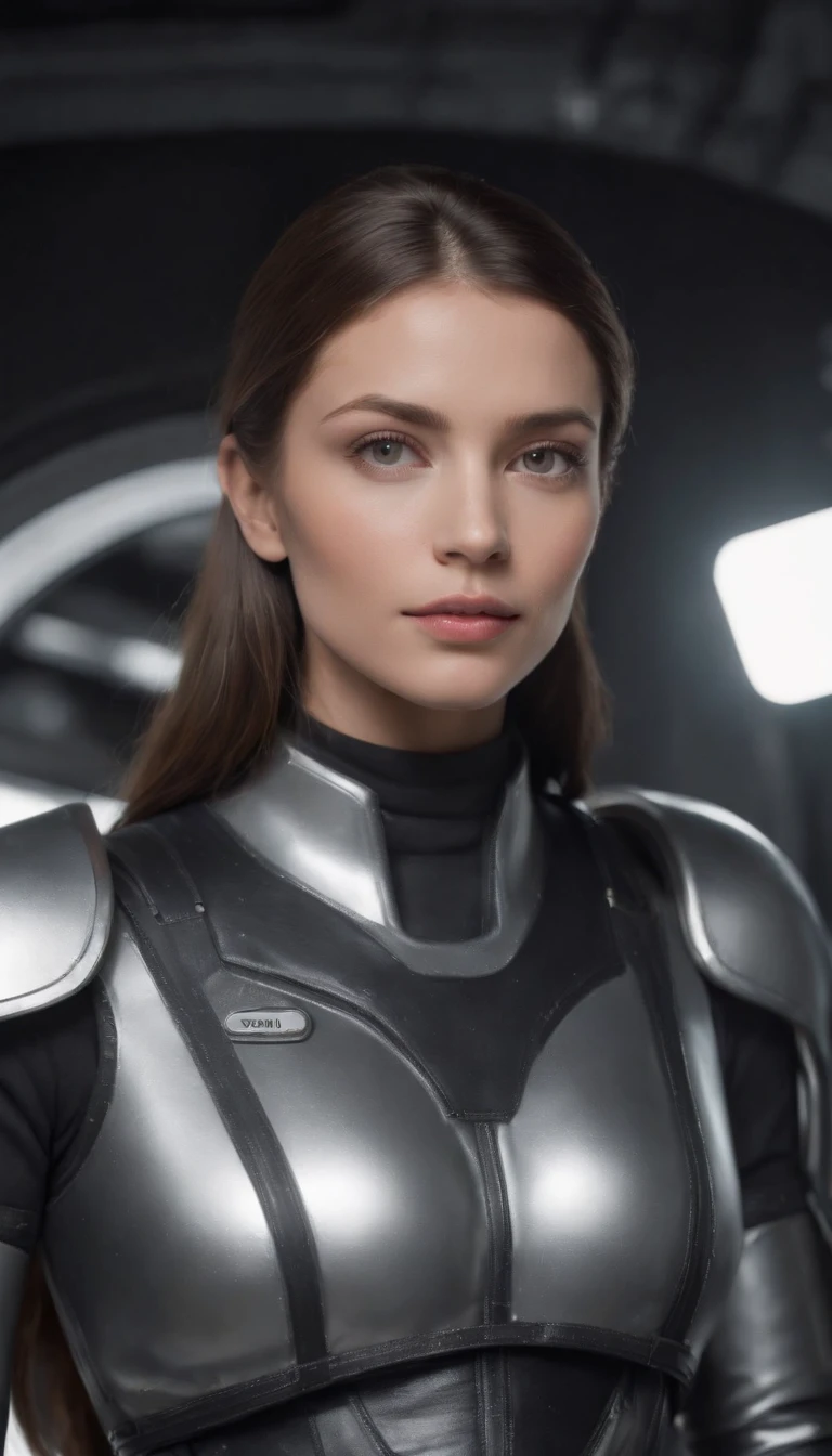 Superrealista, obra prima, melhor qualidade, Grande angular hiper-detalhada, melhor qualidade, 8k, natural lightting, soft lighting, luz solar, ( Foto de corpo inteiro de 1 bonita,Vista Trimestral,in the cockpit of the spacecraft, somente, olhos bonitos, cabelo preto liso longo, Using detailed liquid metal full-body armor , shiny core, brilhante:1.3).(Futuristic space station in the background:1.4) HDR (High Dymanic Range), Maximum clarity and sharpness, Texturas multicamadas, fotorrealista, hiper realista, Hiperdetallado, analogue style, soft lighting, Dispersion of the subsoil, realista, sombra pesada, obra prima, melhor qualidade, Ultra realista, 8k, proportion Aurea, intrincado, High detail, cinematic movie photograph, Foco suave, ,GH3A,LUN4