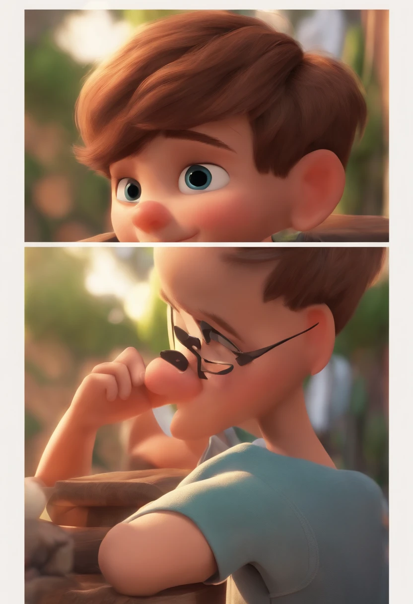 Image of a boy for a story in a YouTube video in Pixar format, He's the little allabester, He's the class leader, He's outgoing, Playful and gets up for a lot of things